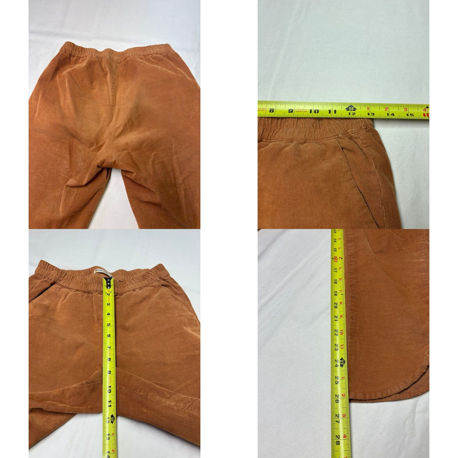 Marine Layer Marine Layer Corduroy Pants Ginger Brown Elastic Waist Tulip Hem XS W26 L26 Size 26" / US 2 / IT 38 - 8 Thumbnail