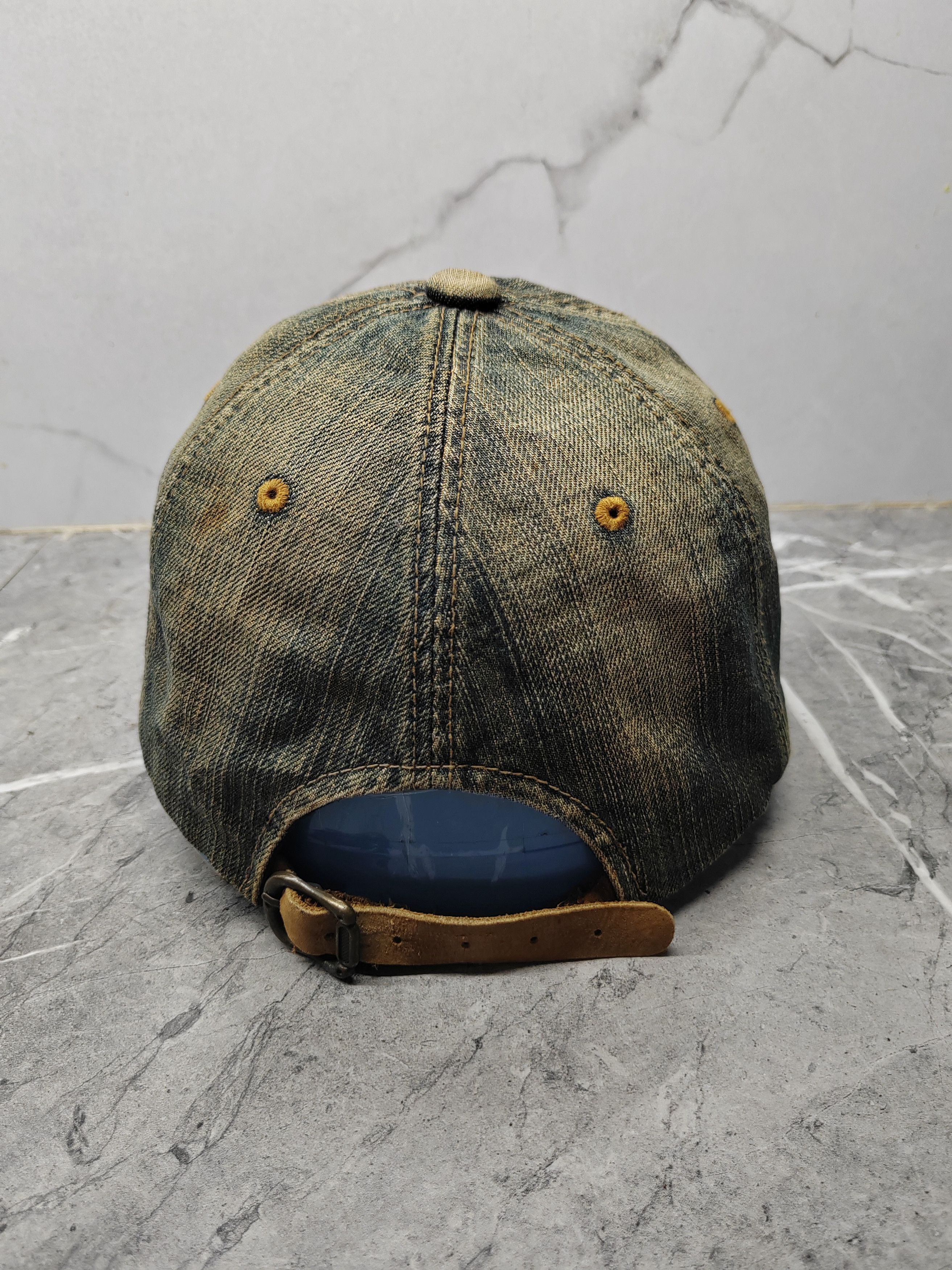 Vintage Vintage Logo B Denim Distressed Style Cap Hat Size ONE SIZE - 5 Thumbnail