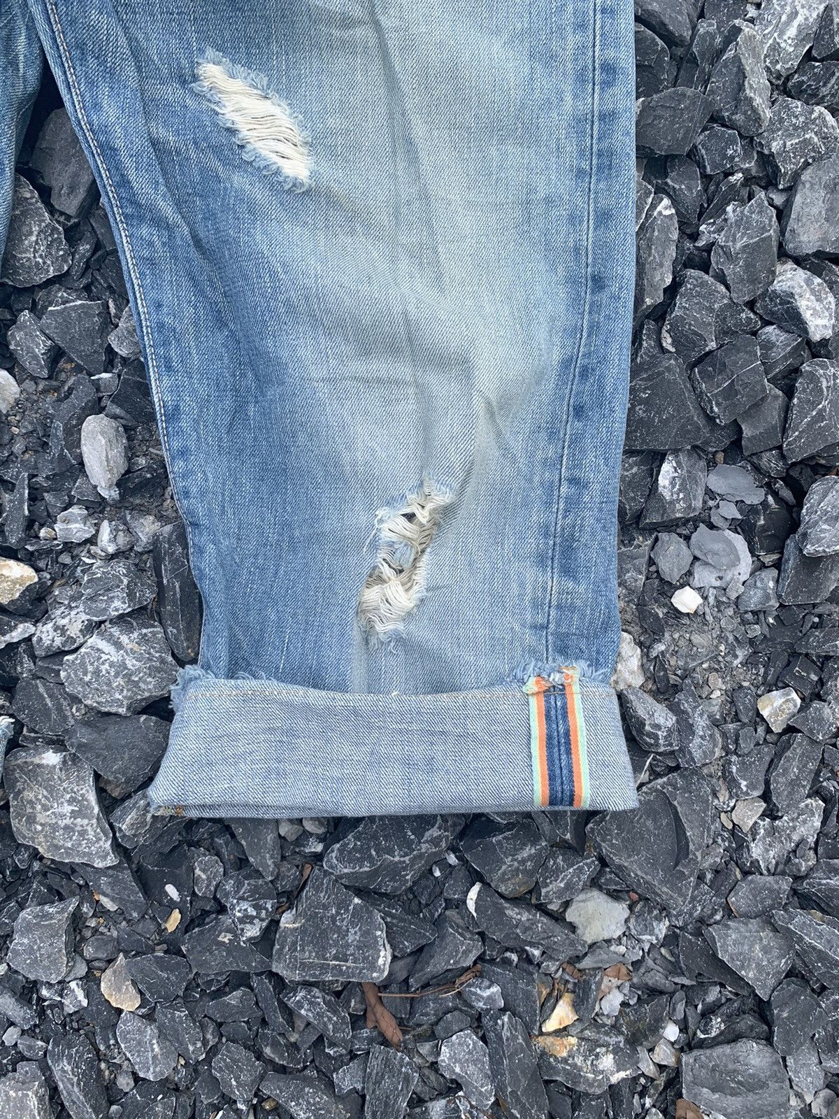 Kapital EDWIN 505s SELVEDGE RUSTY DISTRESSED SHORT DENIM Size US 32 / EU 48 - 6 Thumbnail