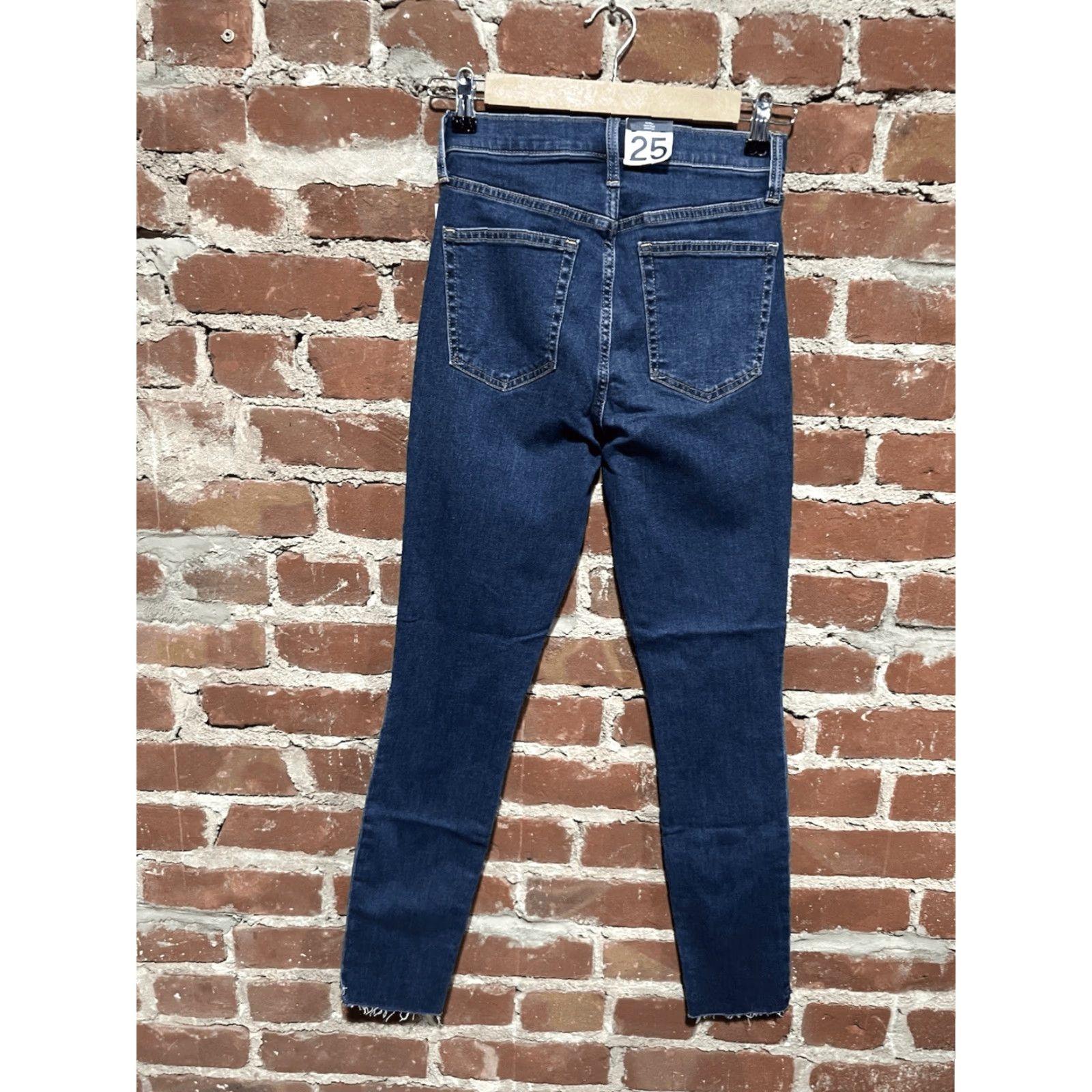 Gap Gap Jeans Skinny Elit High Rise 26" Inseam 0 Regular Womens Blue Denim Stretch Button Zip 27 in Waist Medium Wash Slim Pattern Solid Vintage: No Size 27" / US 4 / IT 40 - 2 Thumbnail