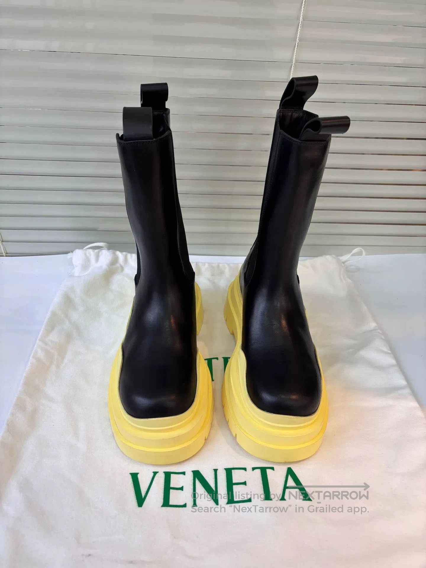 Bottega Veneta BV Black Yellow Chelsea Mid. Size US 5.5 / IT 35.5 - 4 Thumbnail