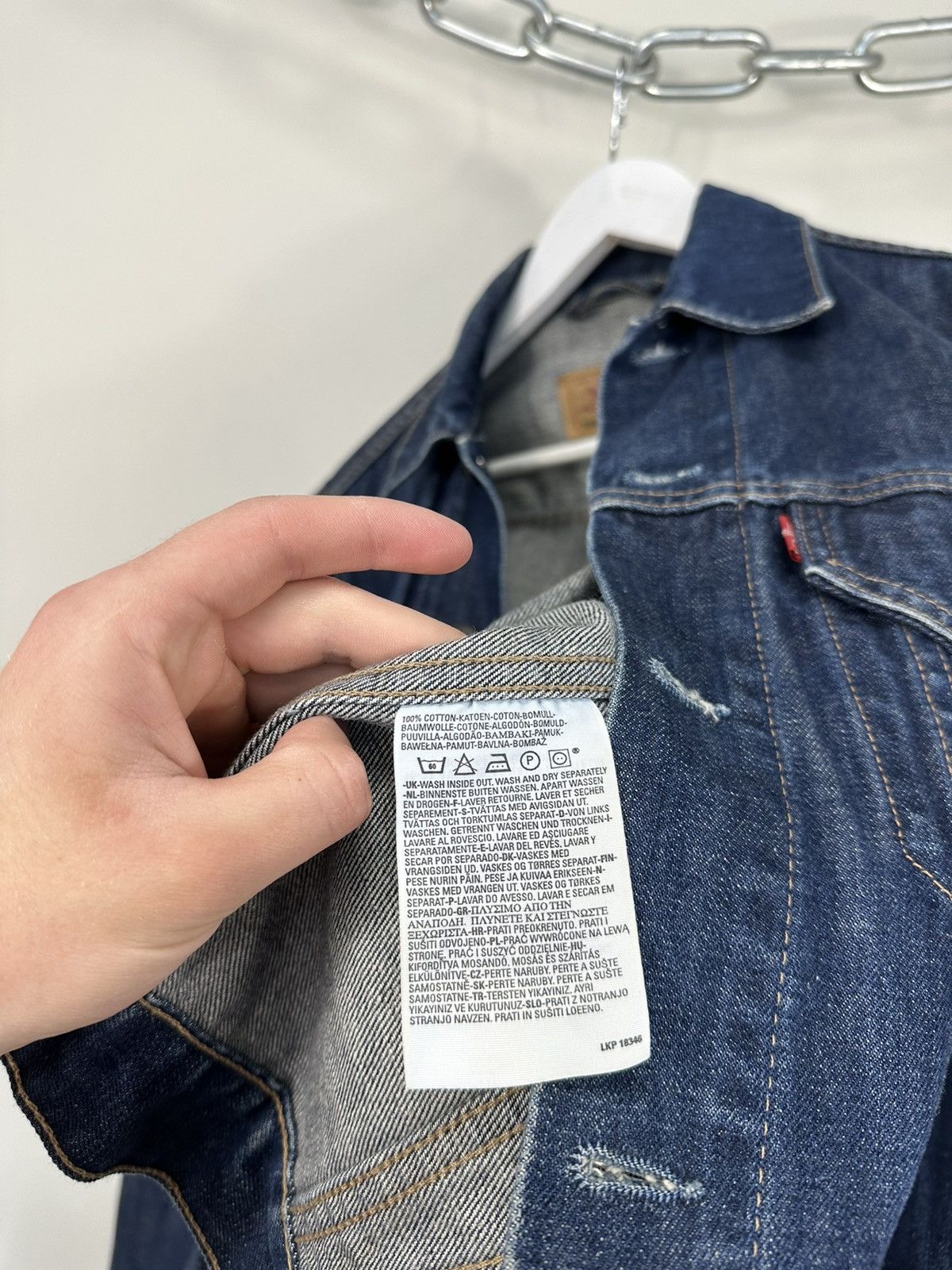 Levi's Vintage 90s Levi's Washed USA Denim Racing Bomber Jacket Size US S / EU 44-46 / 1 - 13 Thumbnail