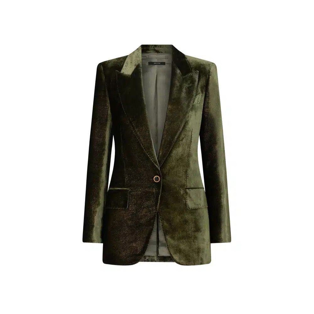 Tom Ford o1loc1c0425 GI2970 Velvet Wallis Single Breasted Jacket Size M / US 6-8 / IT 42-44 - 1 Thumbnail
