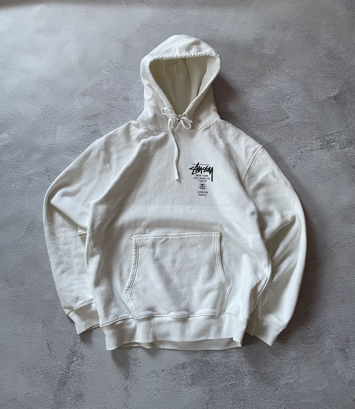 Stussy Vintage Hoodie Stussy World Tour Hooded White Rare Logo Size US L / EU 52-54 / 3 - 2 Thumbnail