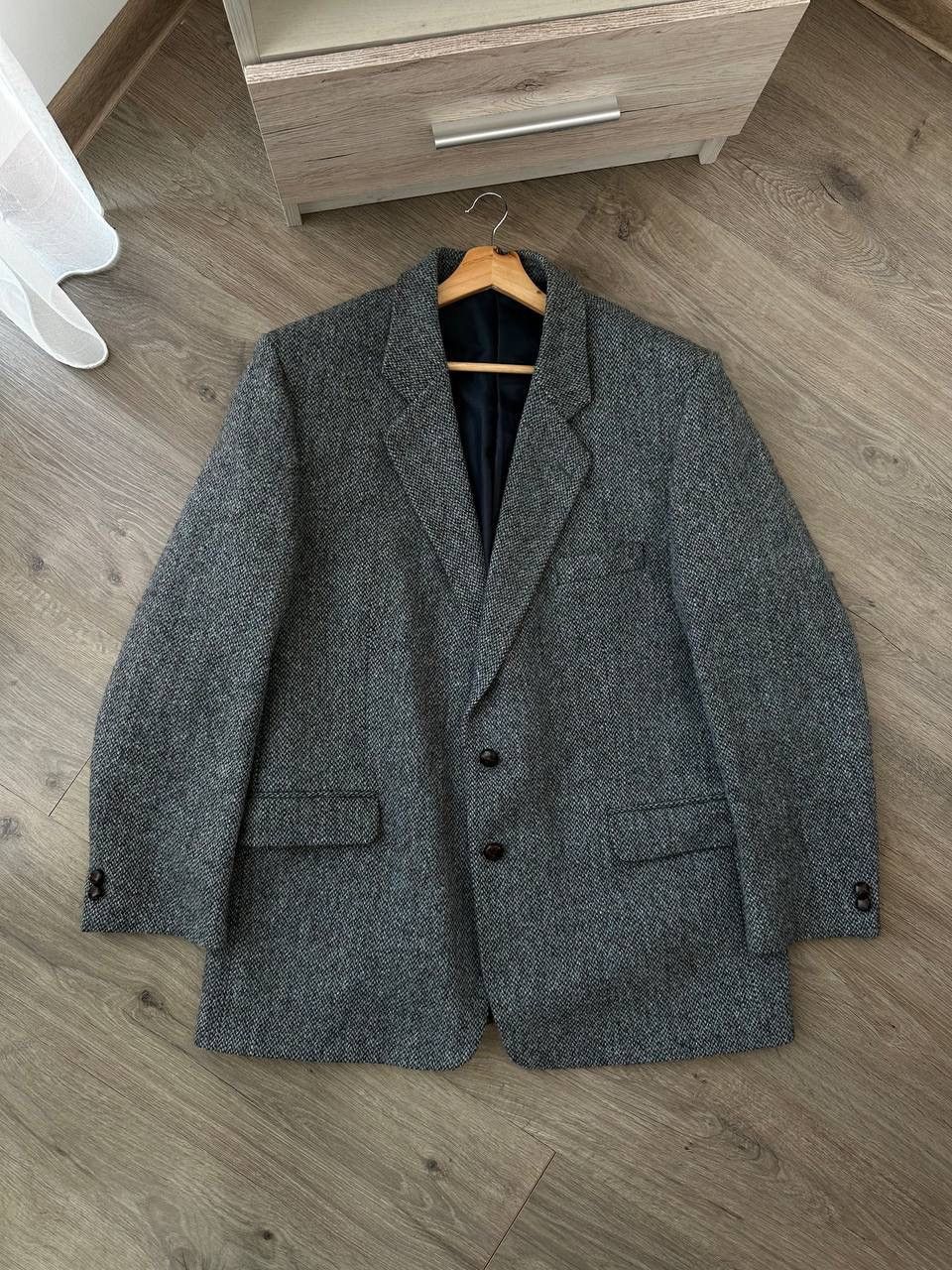 Harris Tweed × Vintage Vintage Harris Tweed Wool Bottons Blazer Coat Jacket Size 52R - 1 Thumbnail