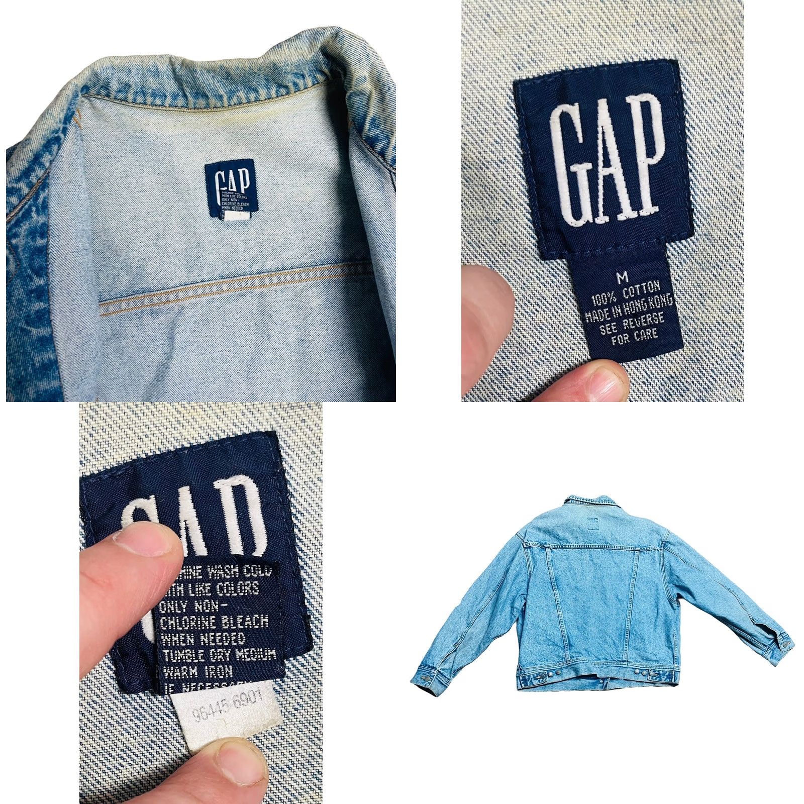 Gap VINTAGE Gap Men Jacket Jean Y2K Blue Snap Button Made In Hong Kong Read Medium Size US 31 - 8 Thumbnail