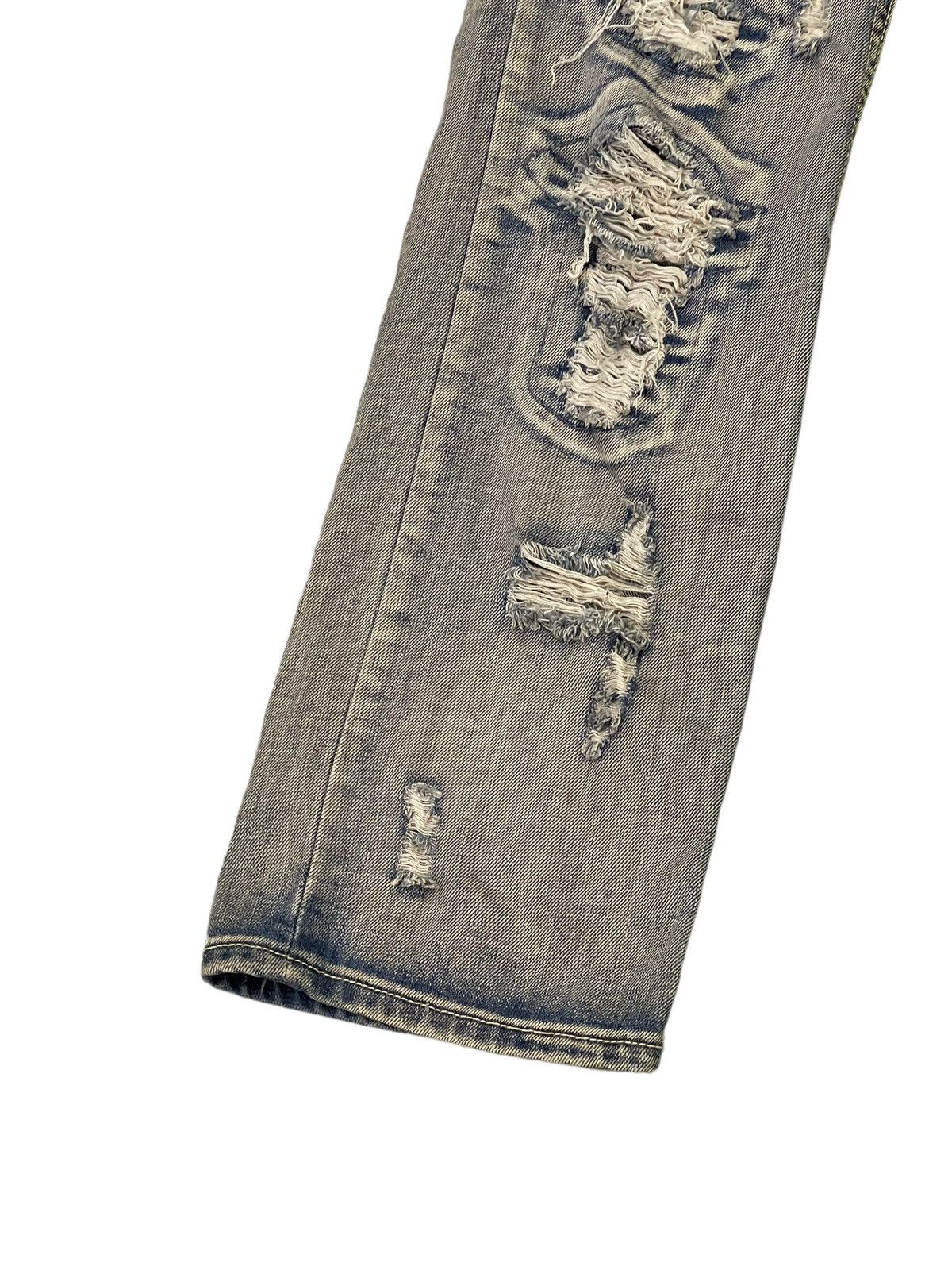 Japanese Brand Damage Jeans Vence Faded Distress Low Rise Slim 8🟦1 Size US 29 - 5 Thumbnail