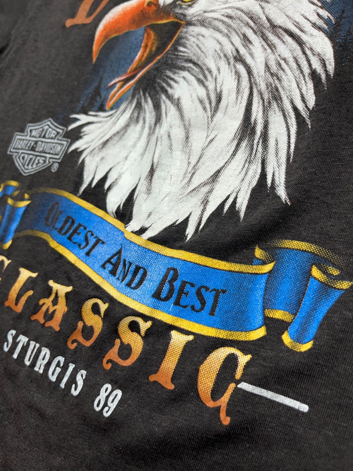 Harley Davidson Vintage 1989 3D Emblem Harley Davidson Sturgis Eagle T-shirt Size US M / EU 48-50 / 2 - 7 Thumbnail