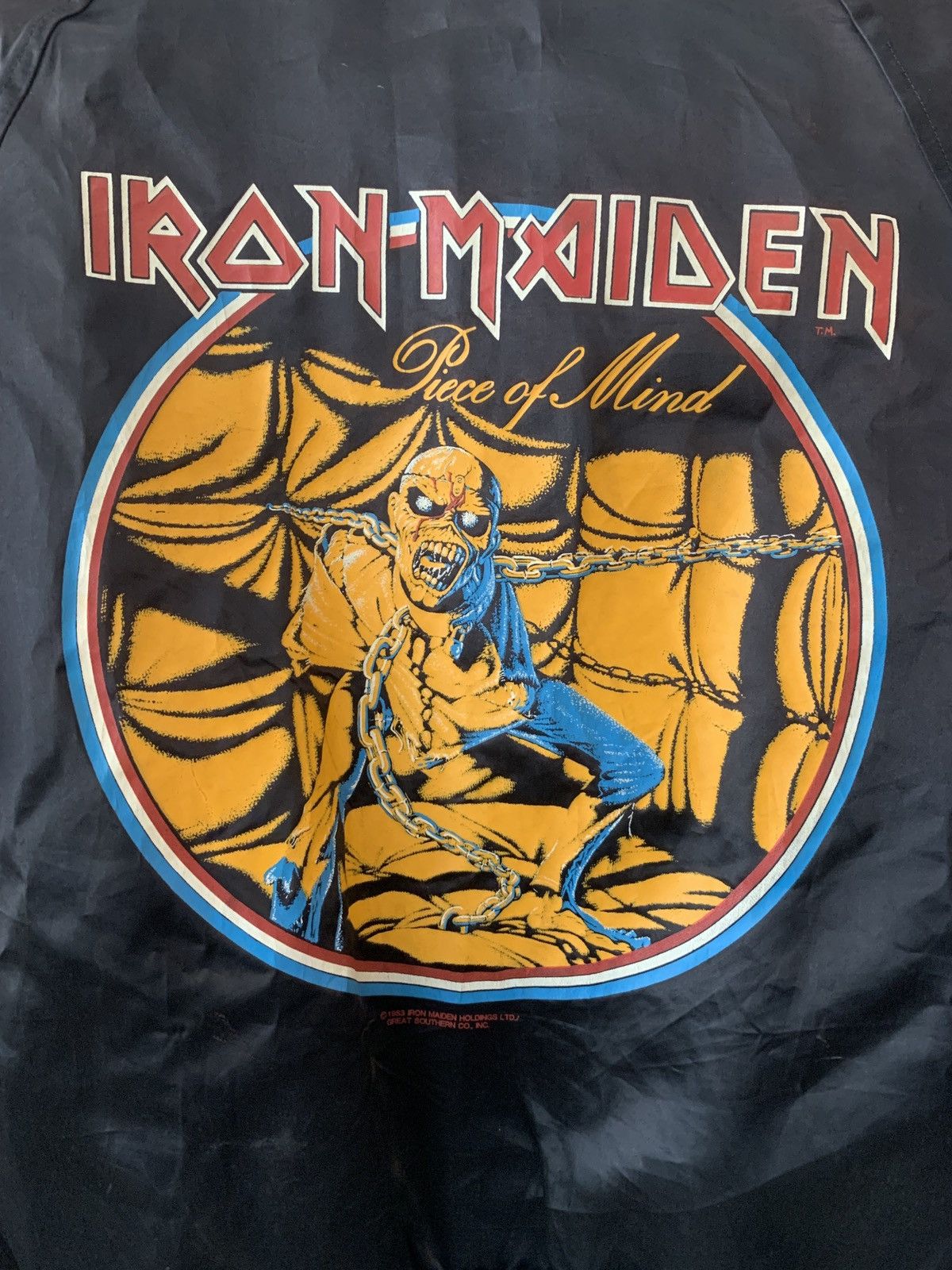 Iron Maiden × Vintage Vintage 1983 Iron Maiden Piece Of Mind Tour Bomber Jacket Size US S / EU 44-46 / 1 - 3 Thumbnail