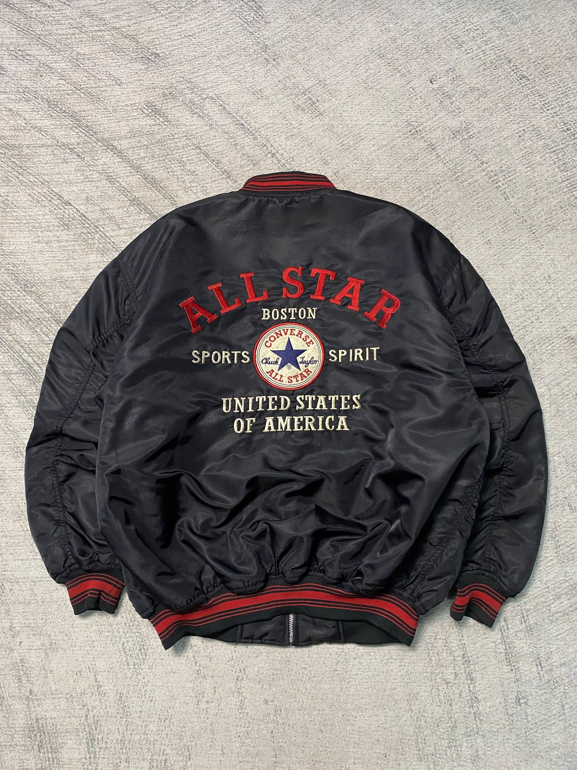 Converse Vtg Converse USA Boston Embroidered Big Logo Bomber Jacket Size US L / EU 52-54 / 3 - 1 Thumbnail