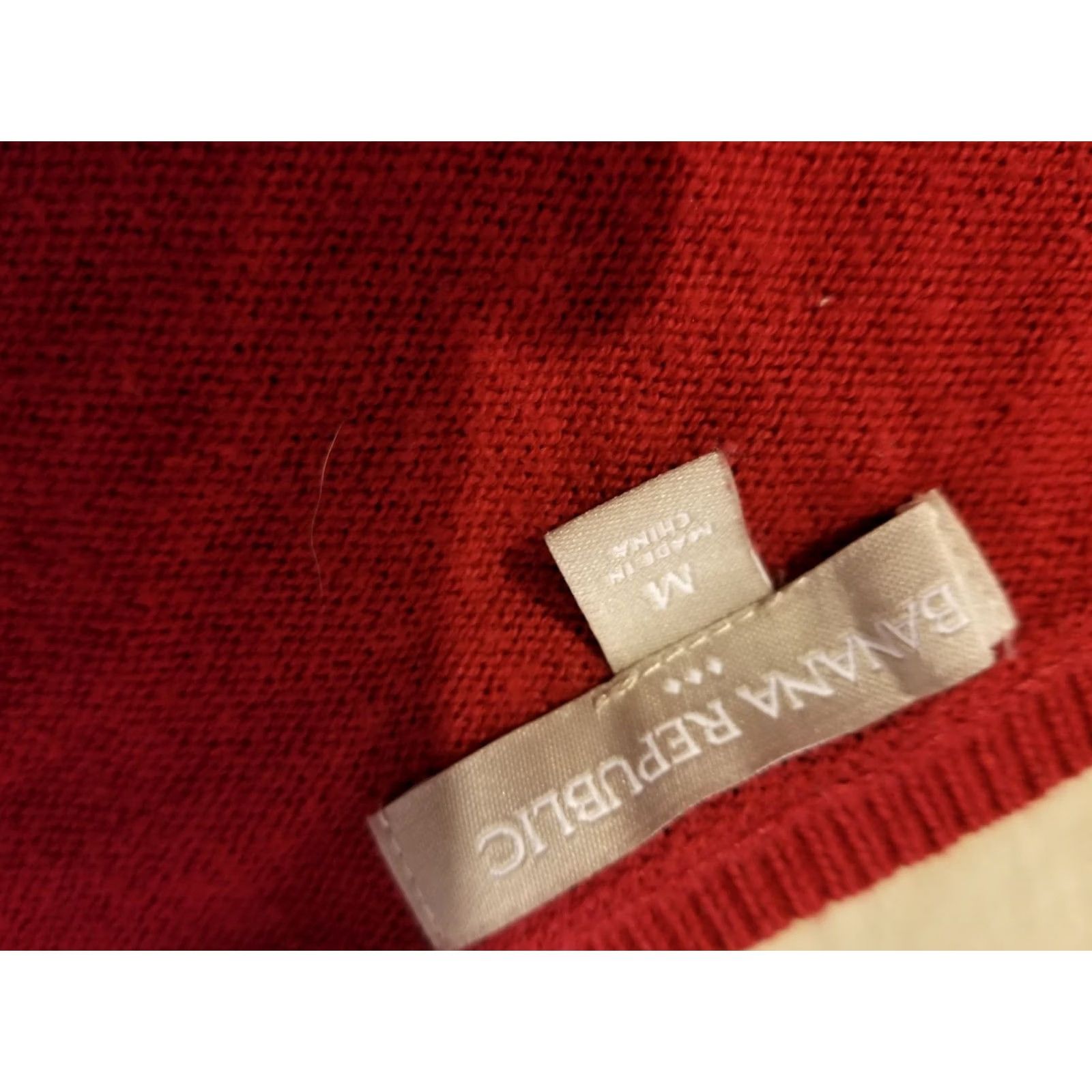 Banana Republic Banana Republic Sweater Womens M Red Meduim Cotton Neck Size M / US 6-8 / IT 42-44 - 3 Thumbnail