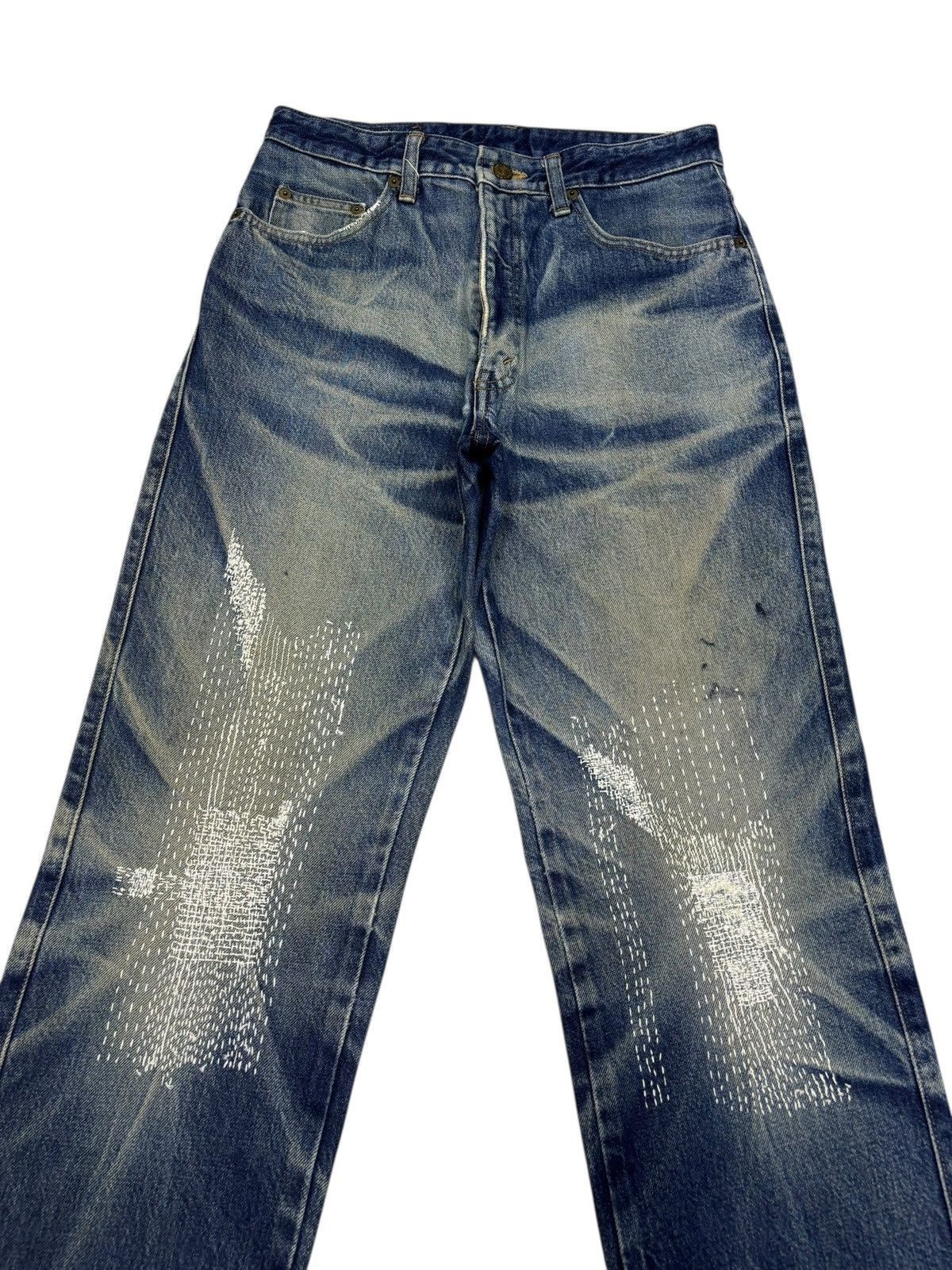 Kapital 🔥VINTAGE BOBSON JAPAN SASHIKO STITCH DENIM JEANS Size US 30 / EU 46 - 5 Thumbnail