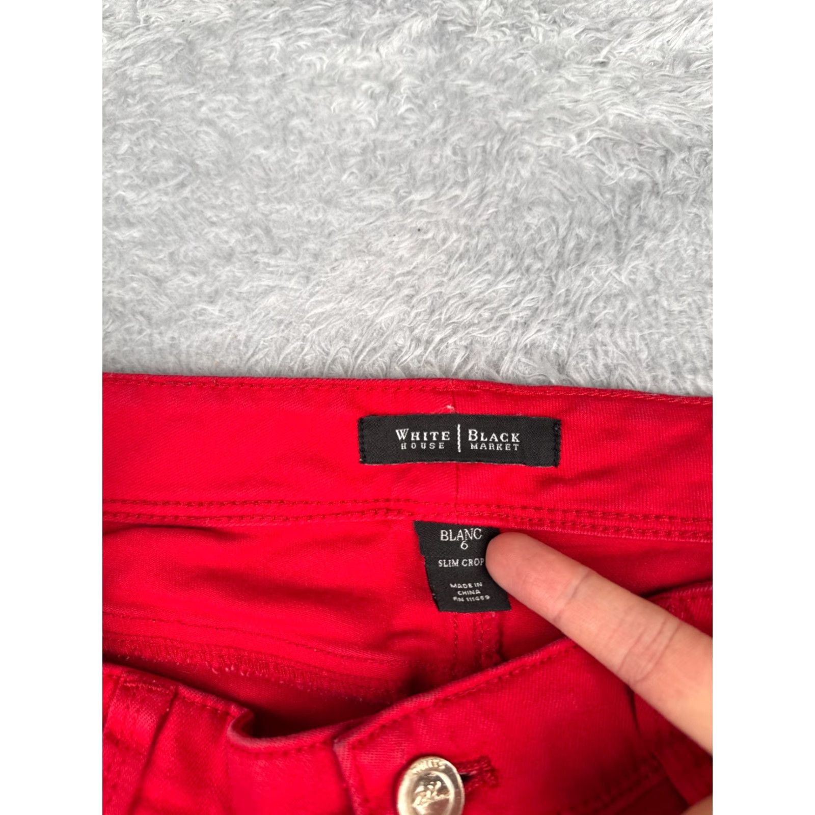 White House Black Market White House Black Market Jeans Women 6 Red Slim Crop Straight Leg 30x23 Size 28" / US 6 / IT 42 - 6 Thumbnail