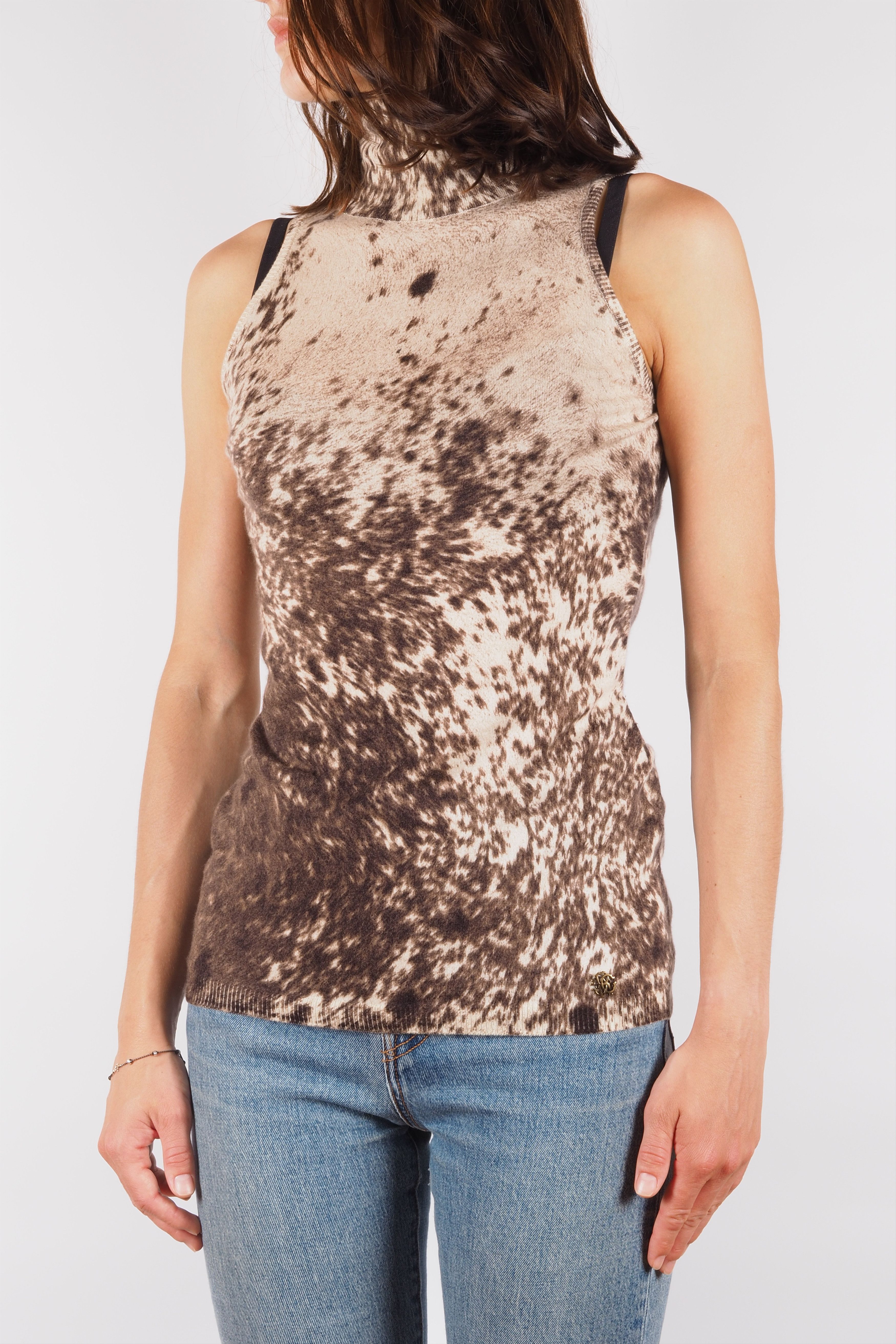 Roberto Cavalli Roberto Cavalli Vintage Knit Turtleneck Top Animal Print Size M / US 6-8 / IT 42-44 - 2 Thumbnail