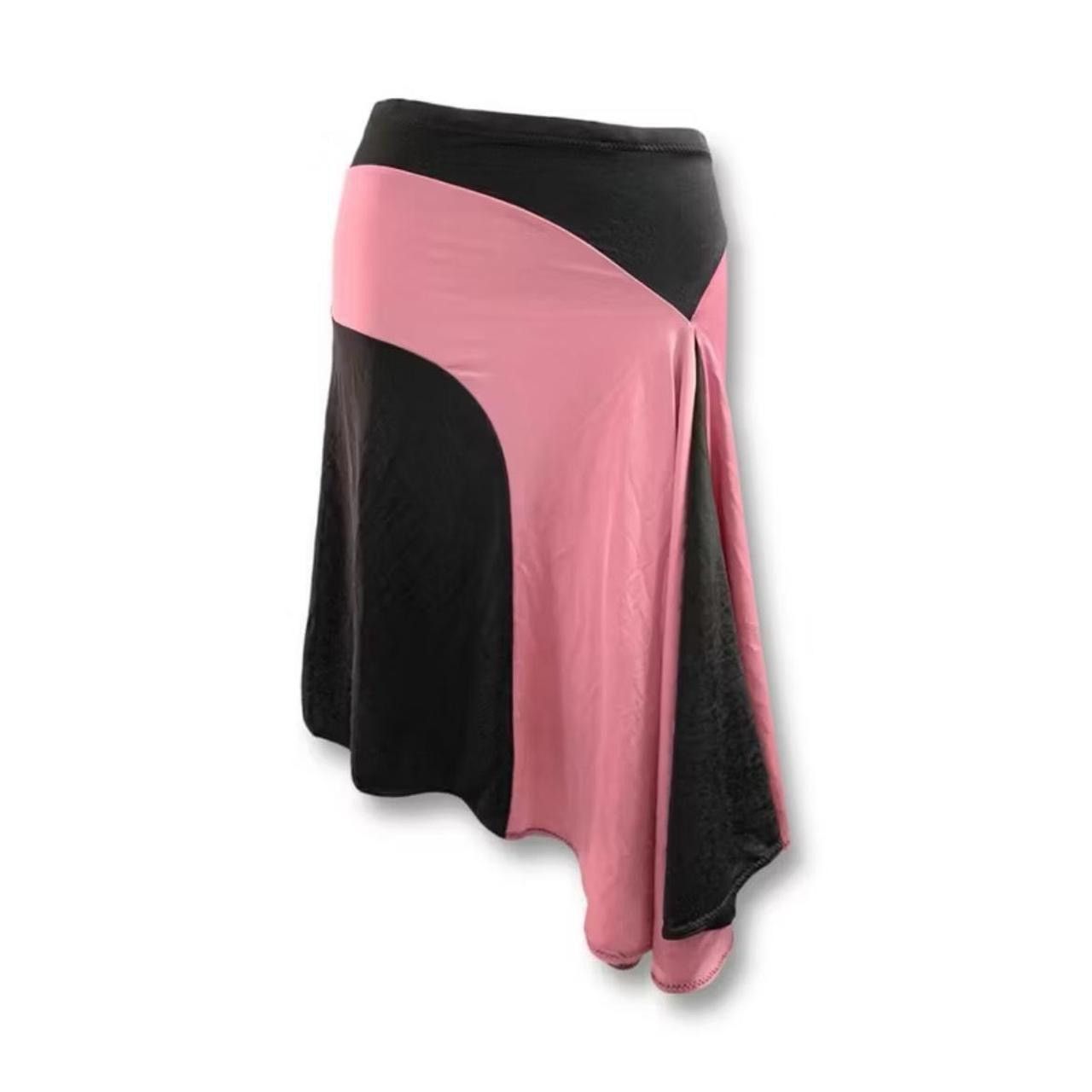Vintage Y2K Guess Pink and black asymmetrical Midi skirt