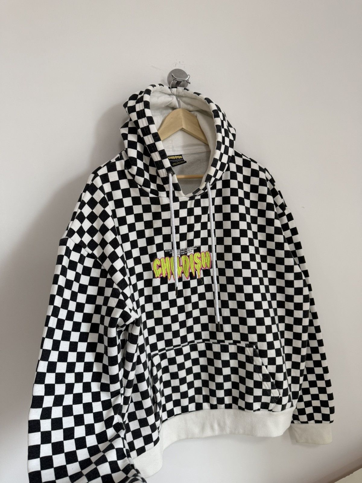 CHILDS Childish Checkerboard Pullover Hoodie Embroidered Logo Back Size US L / EU 52-54 / 3 - 3 Thumbnail