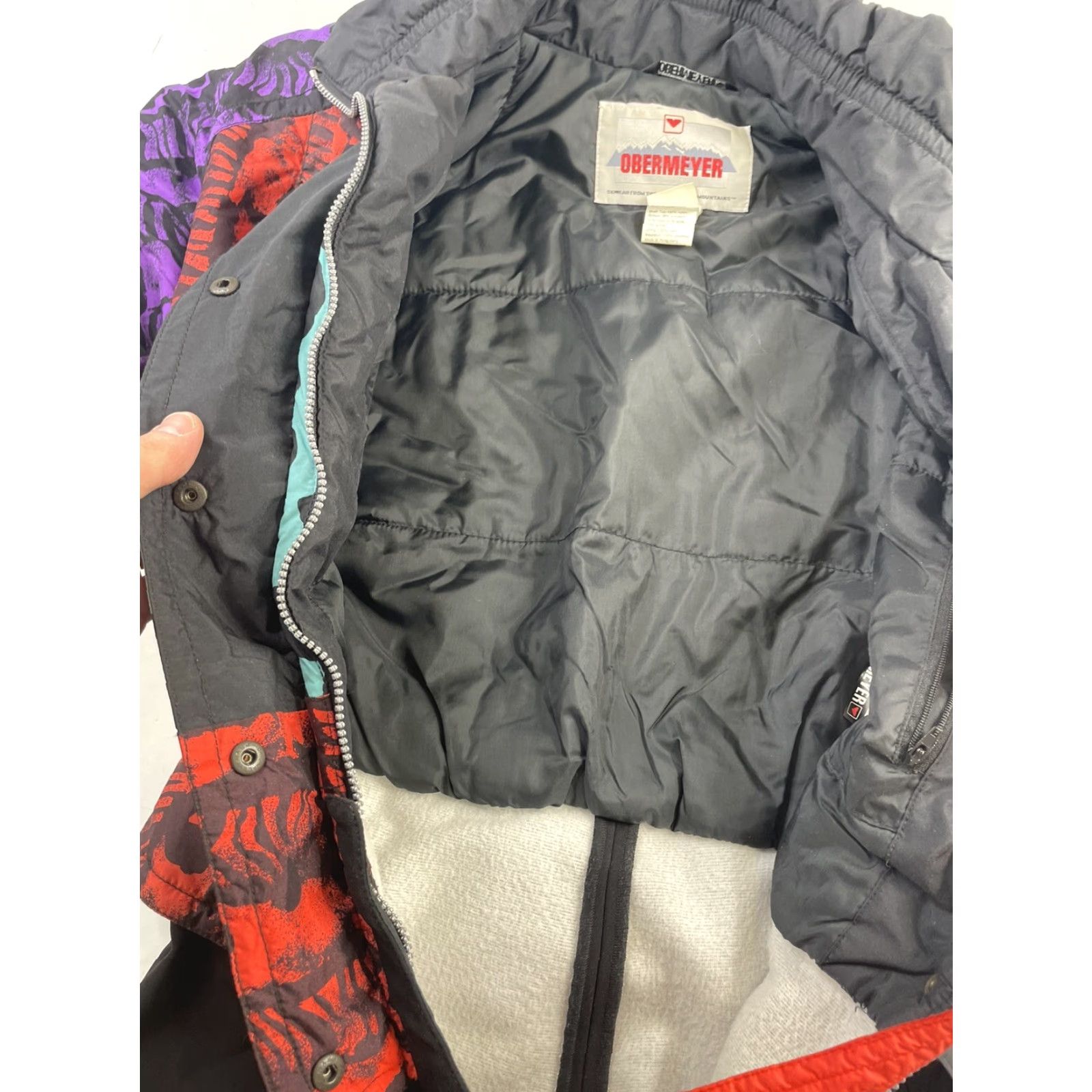 Obermeyer Obermeyer Women 14 Ski Snow Suit Jacket Print Shoulder Pads Vintage Geometric Snowsuit Size XL / US 12-14 / IT 48-50 - 5 Thumbnail