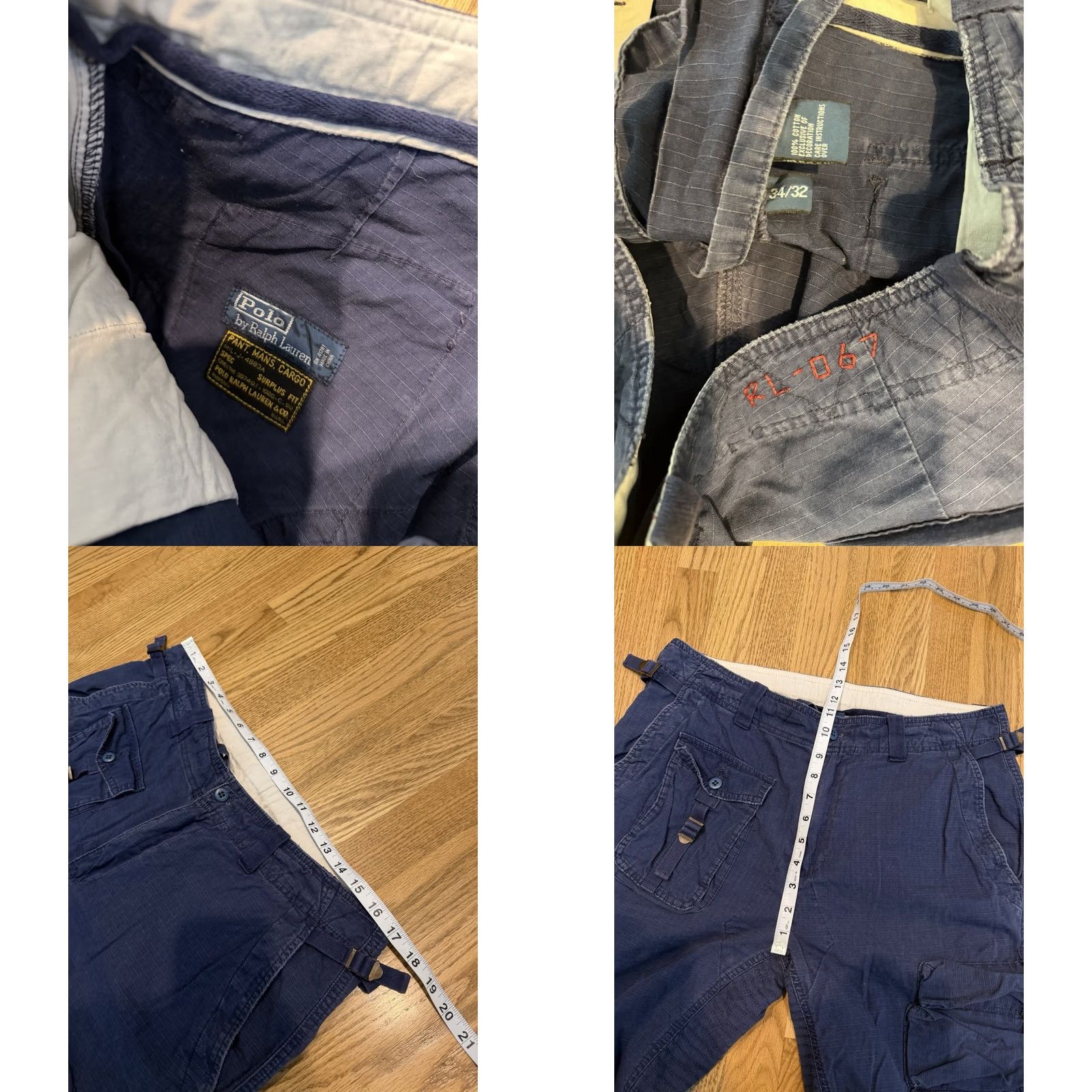 Polo Ralph Lauren VINTAGE Polo Ralph Lauren Cargo Pants Navy Blue 34x31 34x32 Military Flight USA 90s Mens Size US S / EU 44-46 / 1 - 8 Thumbnail