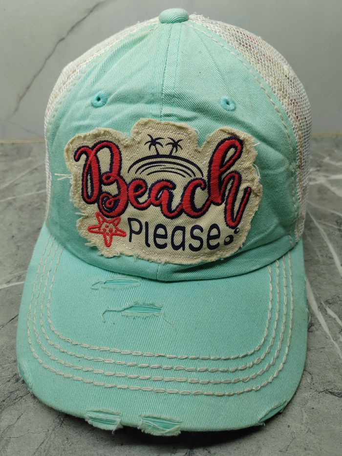 Vintage Vintage Beach Please Distressed Style Cap Hat Size ONE SIZE - 1 Thumbnail