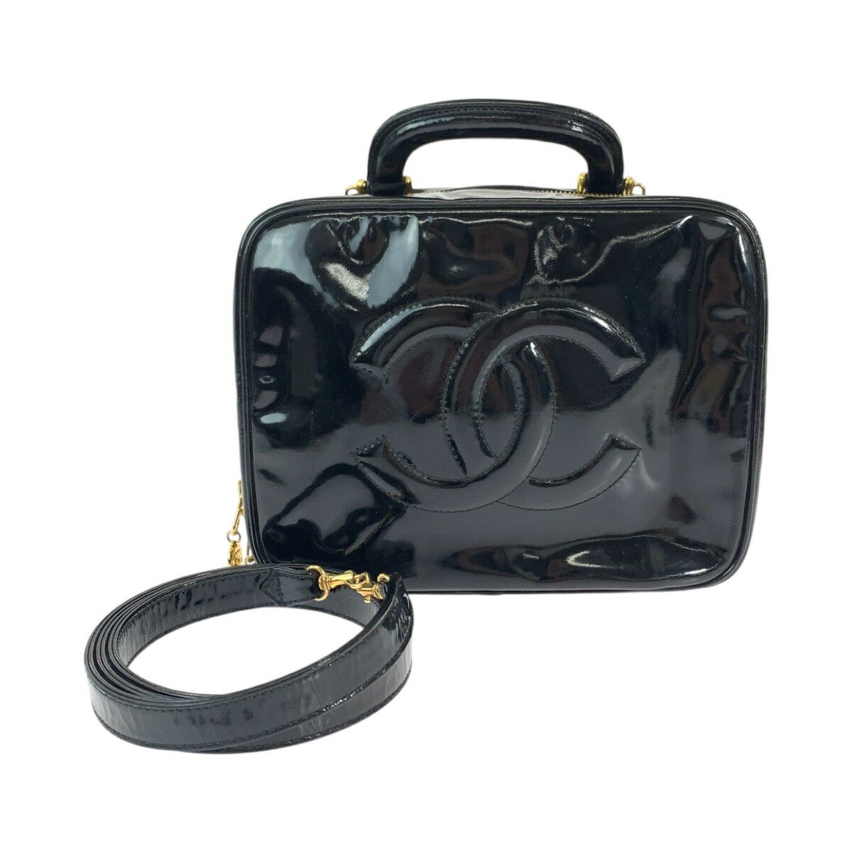 Chanel Chanel Chanel Patent Leather Coco Mark Shoulder Handbag Leather Handbag in Very Good Condition Size ONE SIZE - 1 Thumbnail
