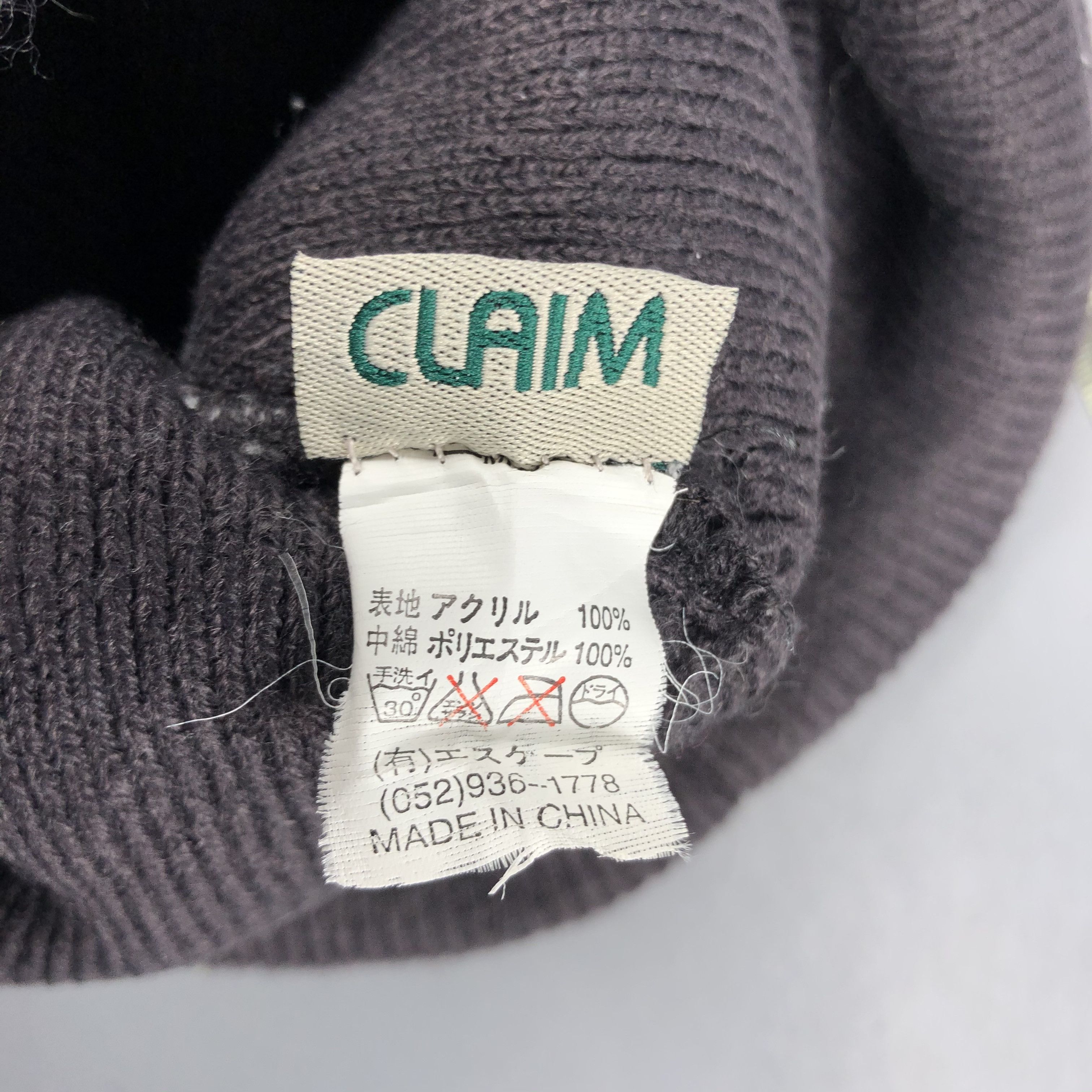 Vintage Claim Stripe Beanie Snow Hat Snow Cap -D1118 Size ONE SIZE - 5 Thumbnail