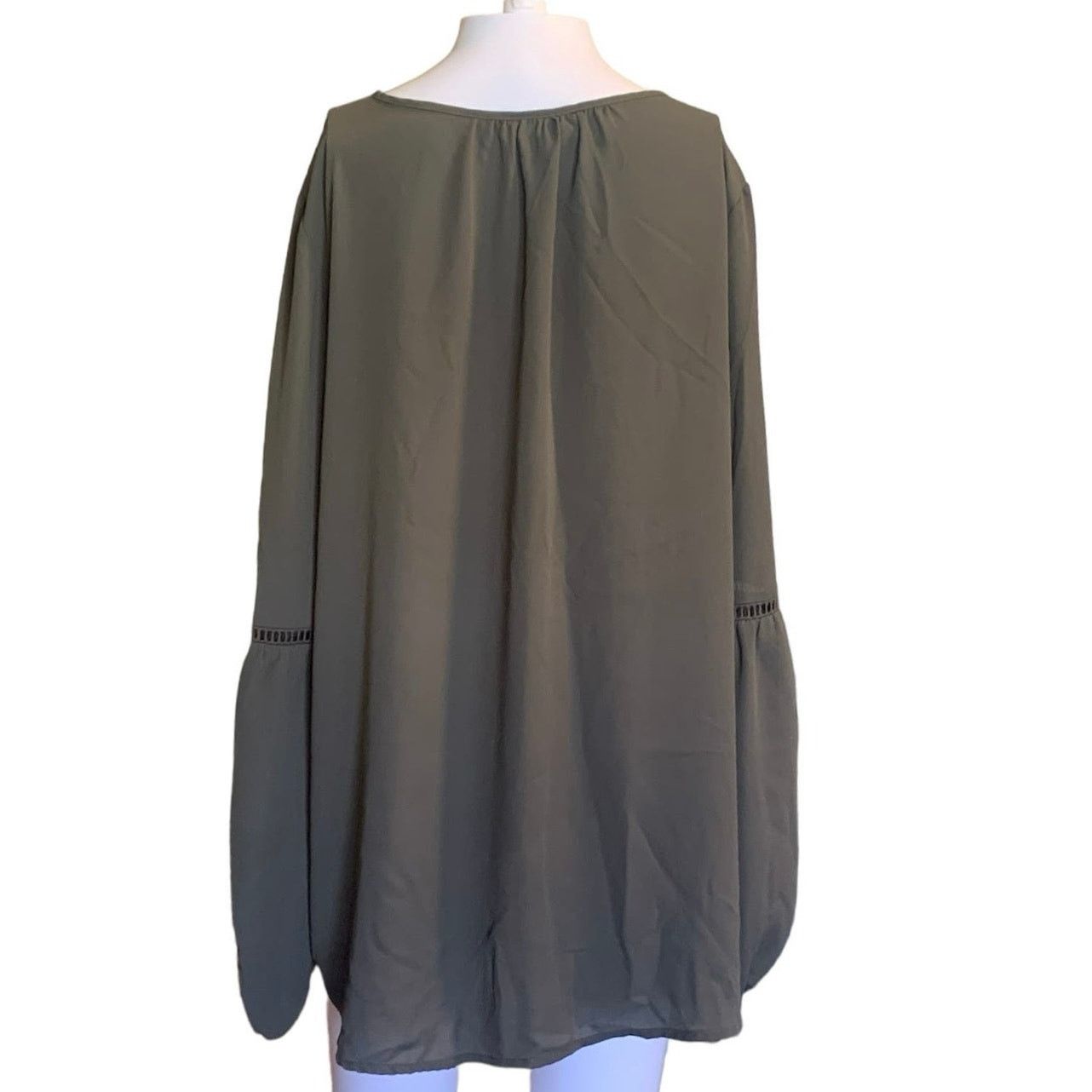 Mossimo Mossimo Large Flare Sleeve Peasant Blouse Olive Green Shirt Size L / US 10 / IT 46 - 3 Thumbnail
