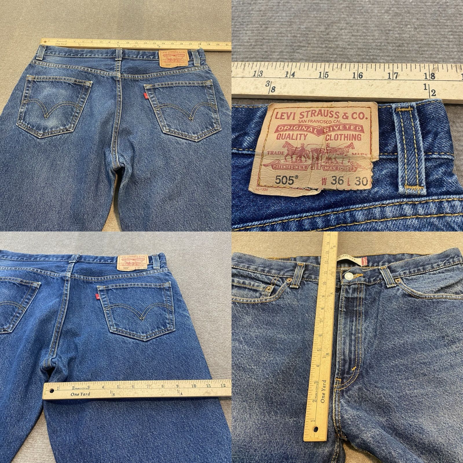 Levi's Vtg Levi'S 505 Jeans Mens 36x30 Straight Distressed Denim 90s Y2K Faded Blue - Quick Sale Size US 36 / EU 52 - 8 Thumbnail