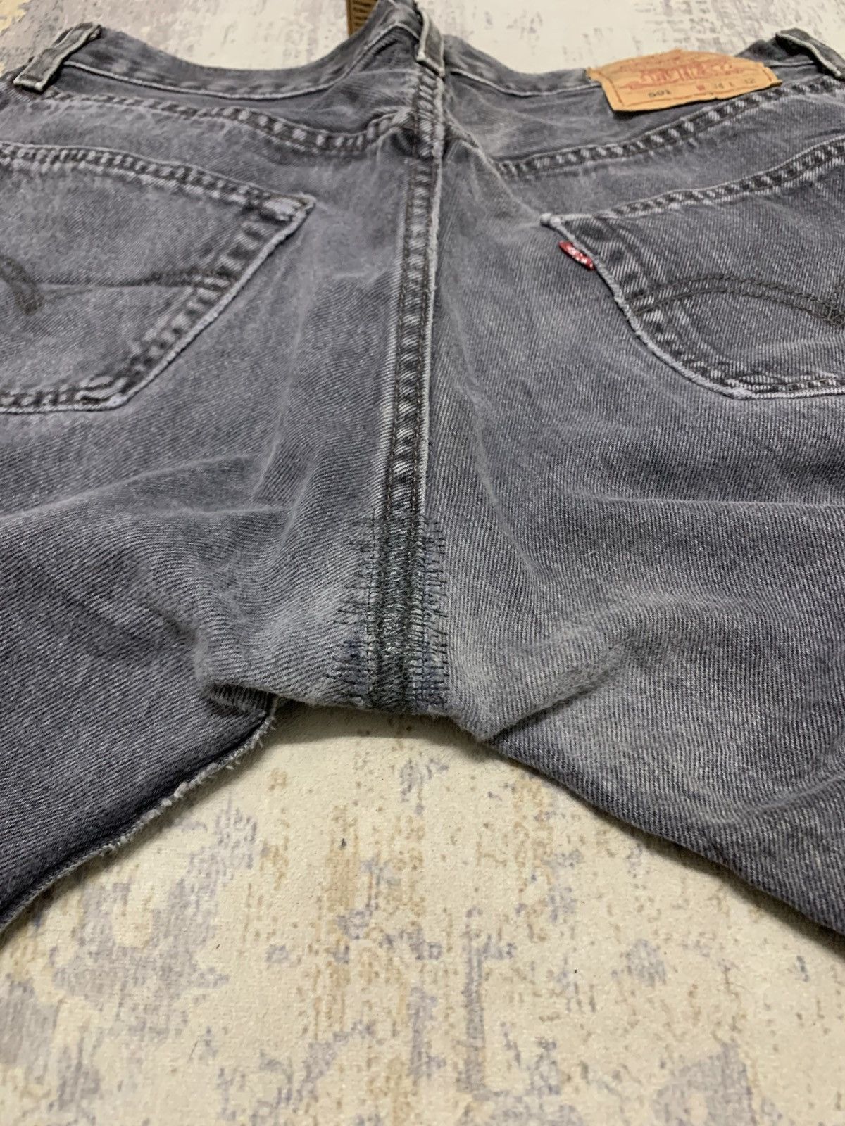 Size 30x35 Vintage Levis 501 Repaired Denim Loose Jeans