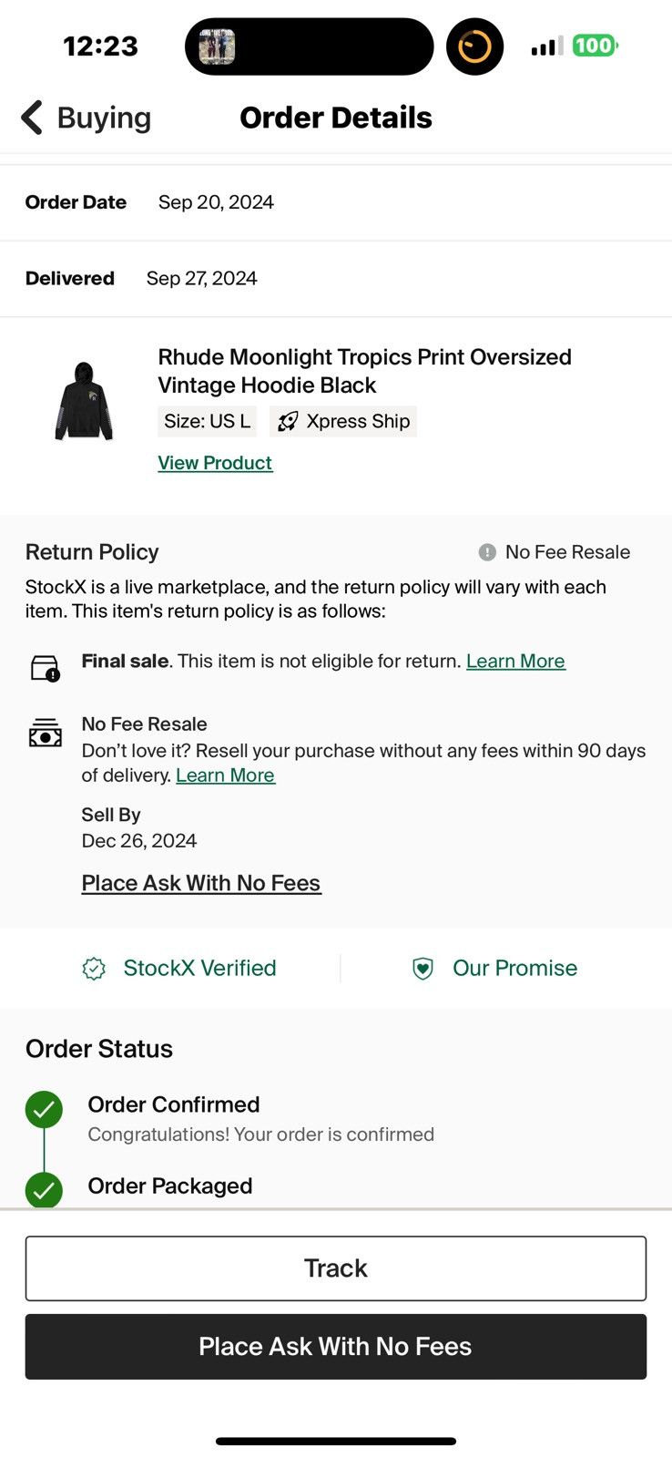 Rhude Rhude Moonlight Tropics Print Oversized Vintage Hoodie Size US L / EU 52-54 / 3 - 6 Thumbnail