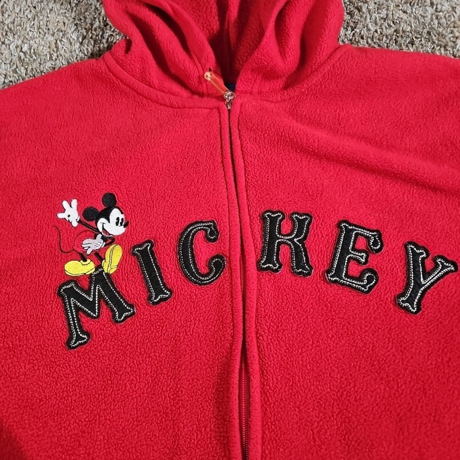 Disney Disney Mickey Mouse Red Fleece Full Zip Hoodie Women's 1X Size XL / US 12-14 / IT 48-50 - 2 Thumbnail