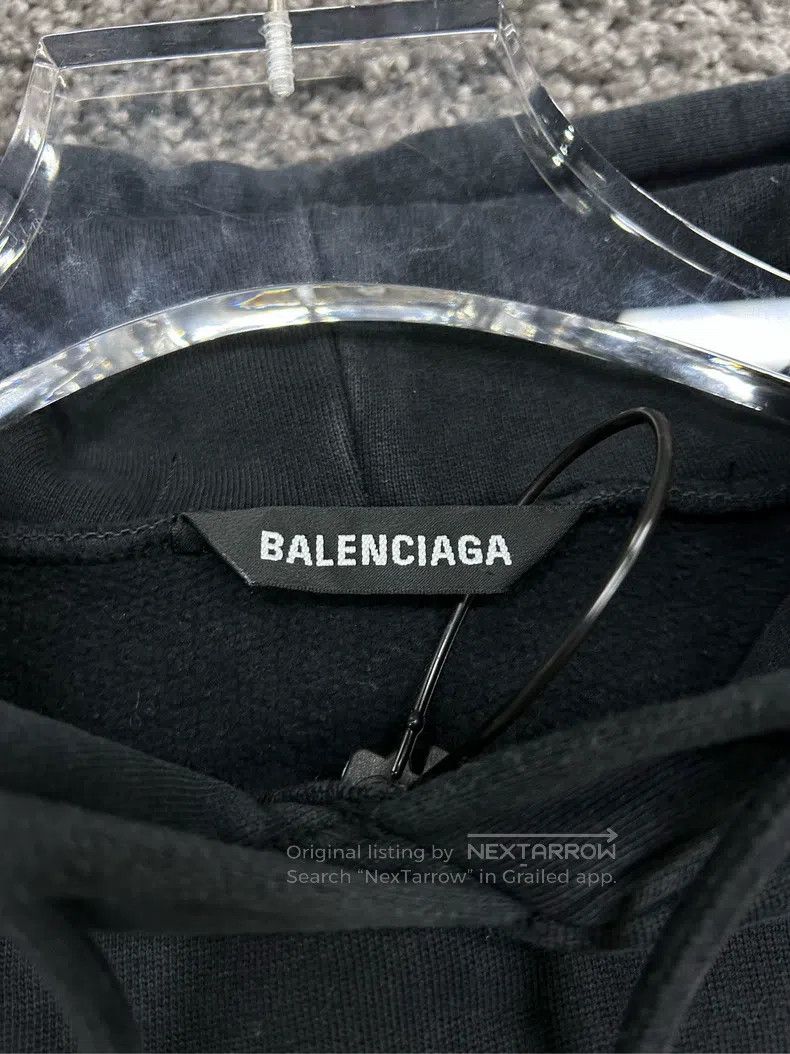 Balenciaga Balenciaga Arrow WiFi Pattern Washed Hoodie Size US L / EU 52-54 / 3 - 4 Thumbnail