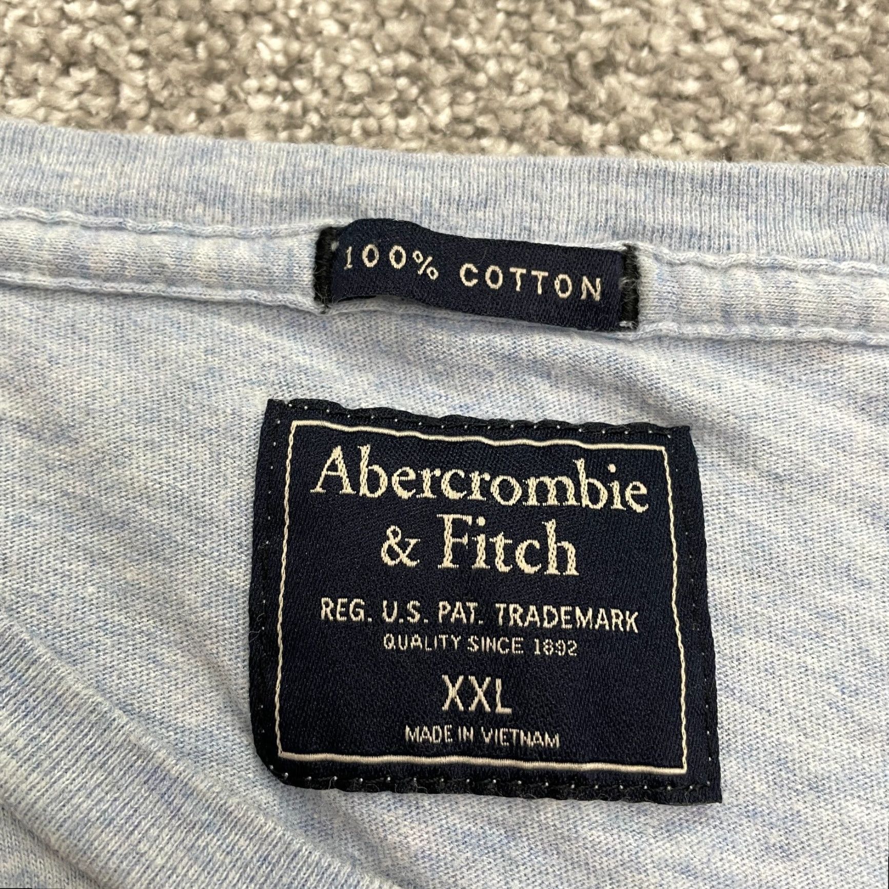 Abercrombie & Fitch Abercrombie & Fitch Basic T-Shirt Men 2XL Gray Crew Neck Short Sleeve Cotton Casual Size XXL / US 16-18 / IT 52-54 - 7 Thumbnail