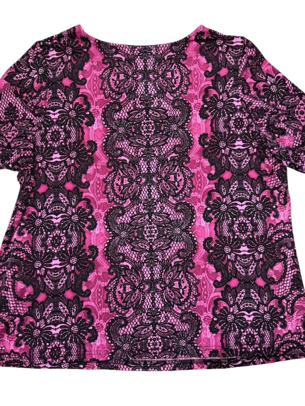 Bob Mackie NWT New Bob Mackie Placement Print Lace Pullover Top Blouse Size XL / US 12-14 / IT 48-50 - 4 Thumbnail