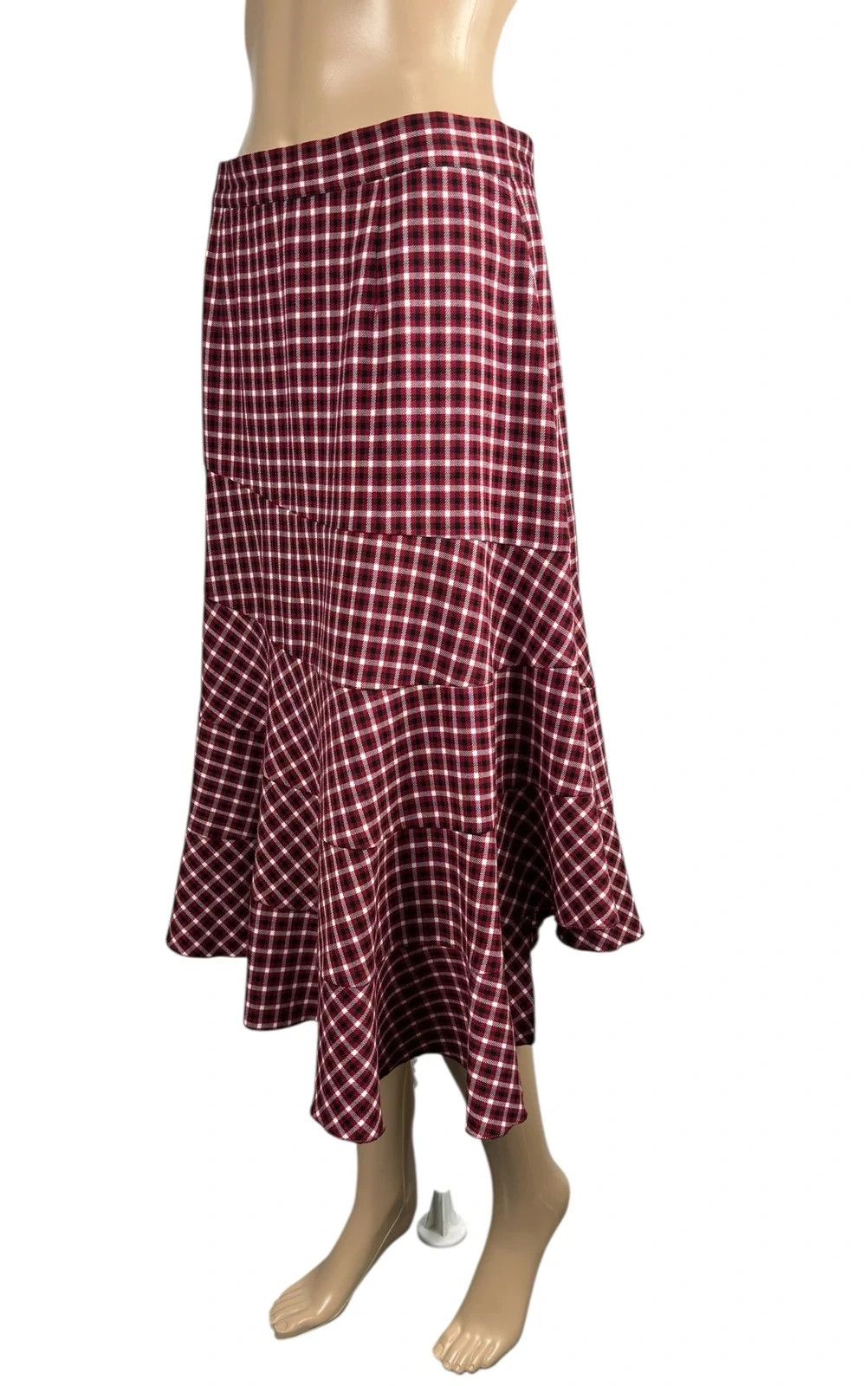 Other Poustovit Check Pleated Patchwork Skirt Viscose size 42 Size 28" / US 6 / IT 42 - 3 Thumbnail