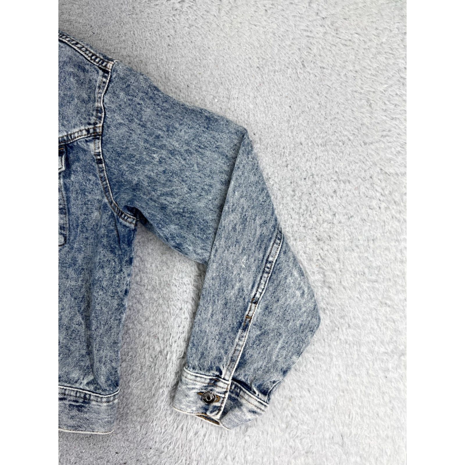 Vintage VINTAGE Divided Jacket Women M Denim Blue Trucker Cotton Blend Button Up Pockets 80s 90s Size 32" / US 10 / IT 46 - 2 Thumbnail