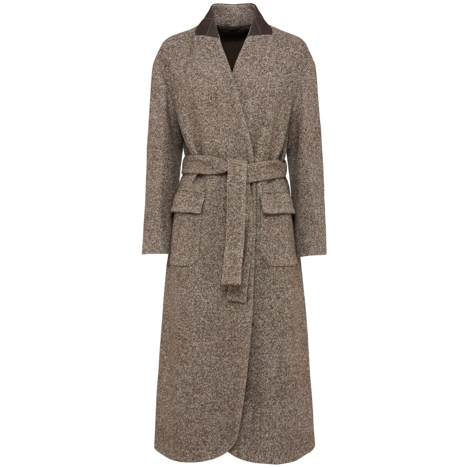 Brunello Cucinelli BRUNELLO CUCINELLI Brown Wool/Silk Coat New & Authentic (Wom Size XS / US 0-2 / IT 36-38 - 1 Thumbnail