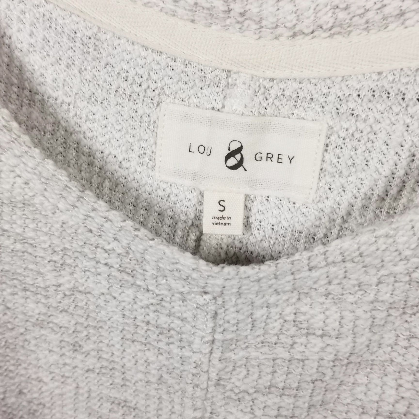 Lou & Grey Lou & Grey Shirt Womens Small Gray Short Sleeve Textured Knit Casual Pullover Size S / US 4 / IT 40 - 3 Thumbnail