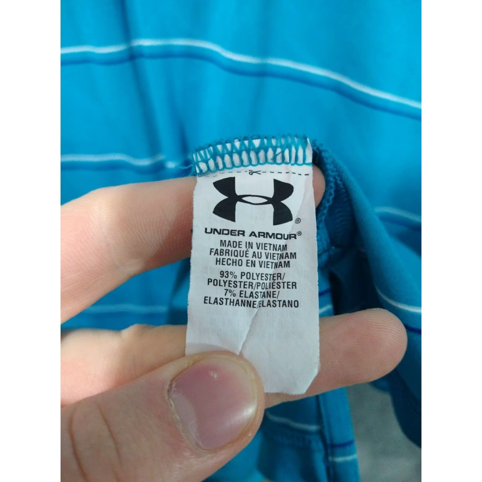 Under Armour Under Armour Shirt Mens Large Blue Striped Polo Loose HeatGear Short Sleeve Size US L / EU 52-54 / 3 - 6 Thumbnail