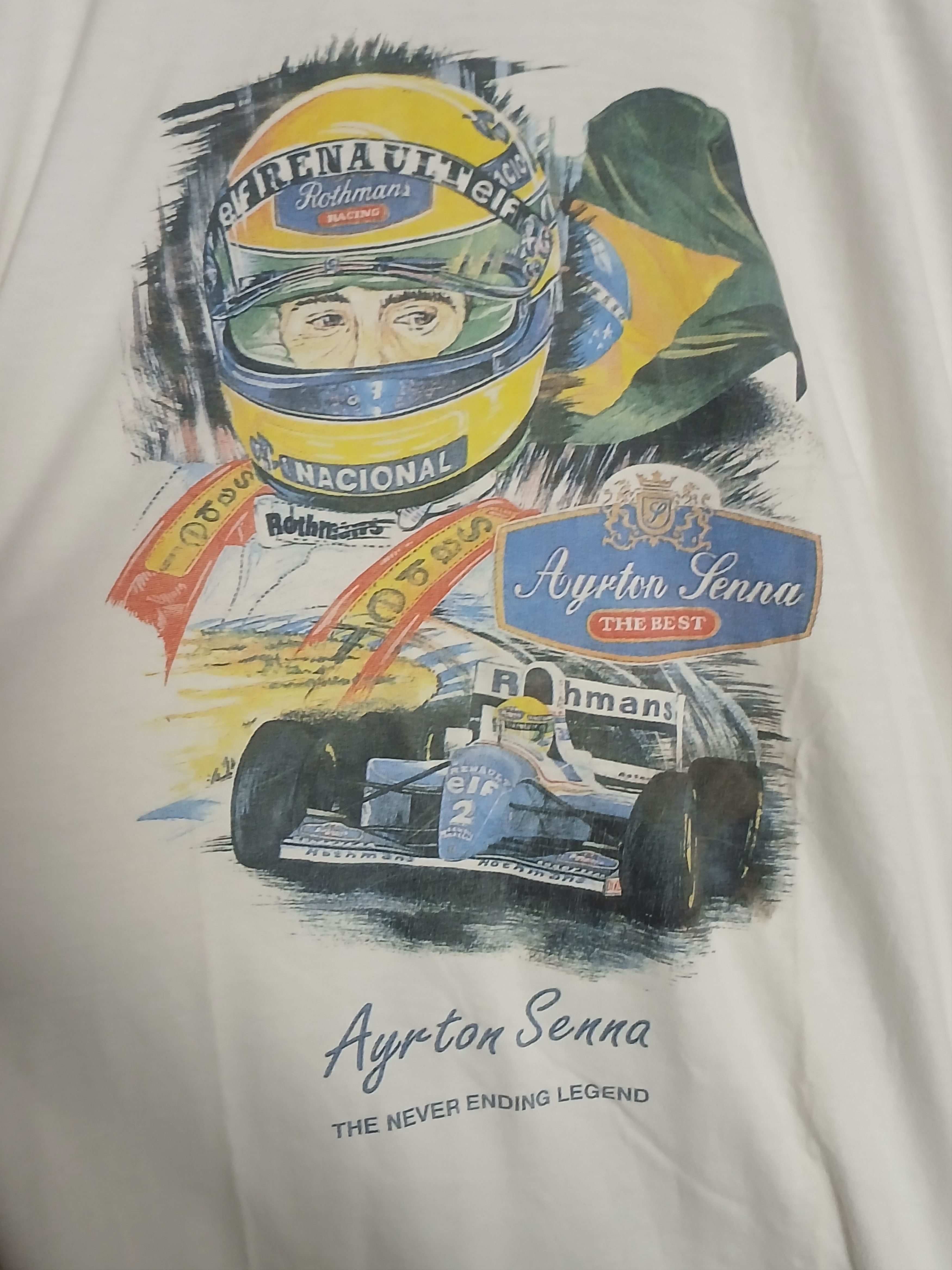 Formula 1 × Vintage Vintage Ayrton Senna F1 Racing T-Shirt Size US L / EU 52-54 / 3 - 3 Thumbnail