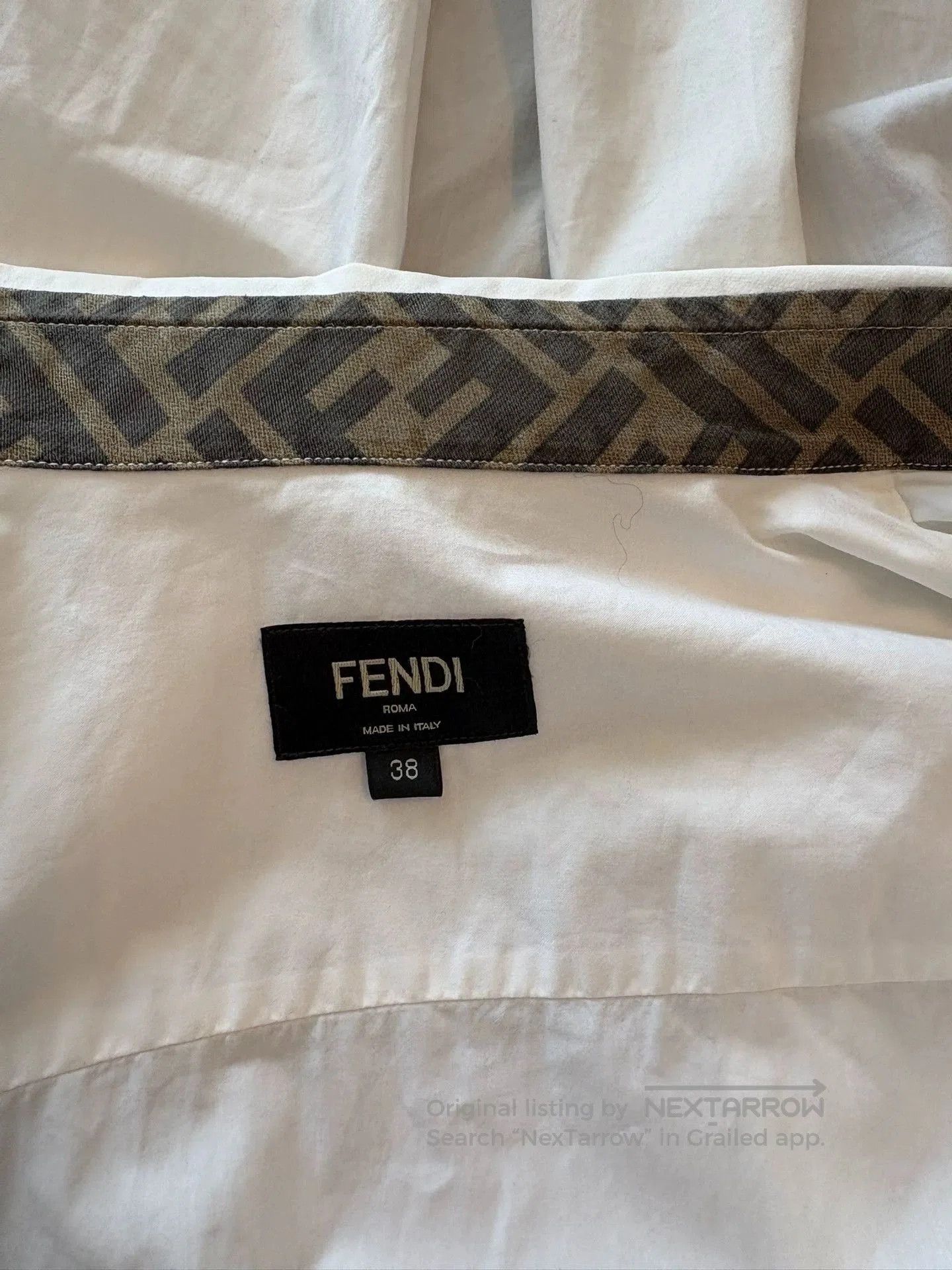 Fendi fendi white shirt with patterned cuffs. Size US S / EU 44-46 / 1 - 4 Thumbnail