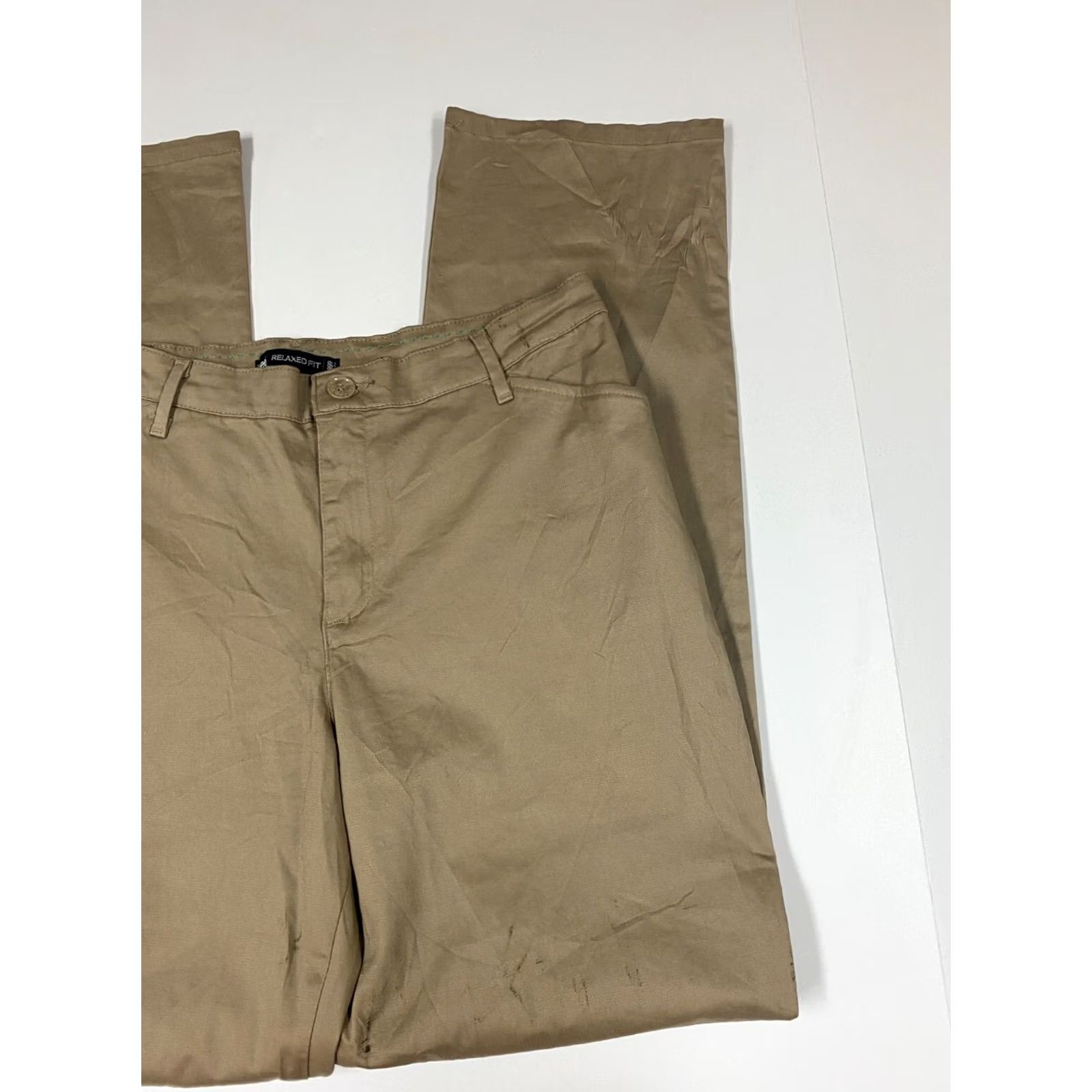 Lee Lee Womens Pants 32 Beige relaxed chino straight Pants Regular Women Beige 32 in 32 in Chino Womens Size 24" / US 00 / IT 34 - 2 Thumbnail
