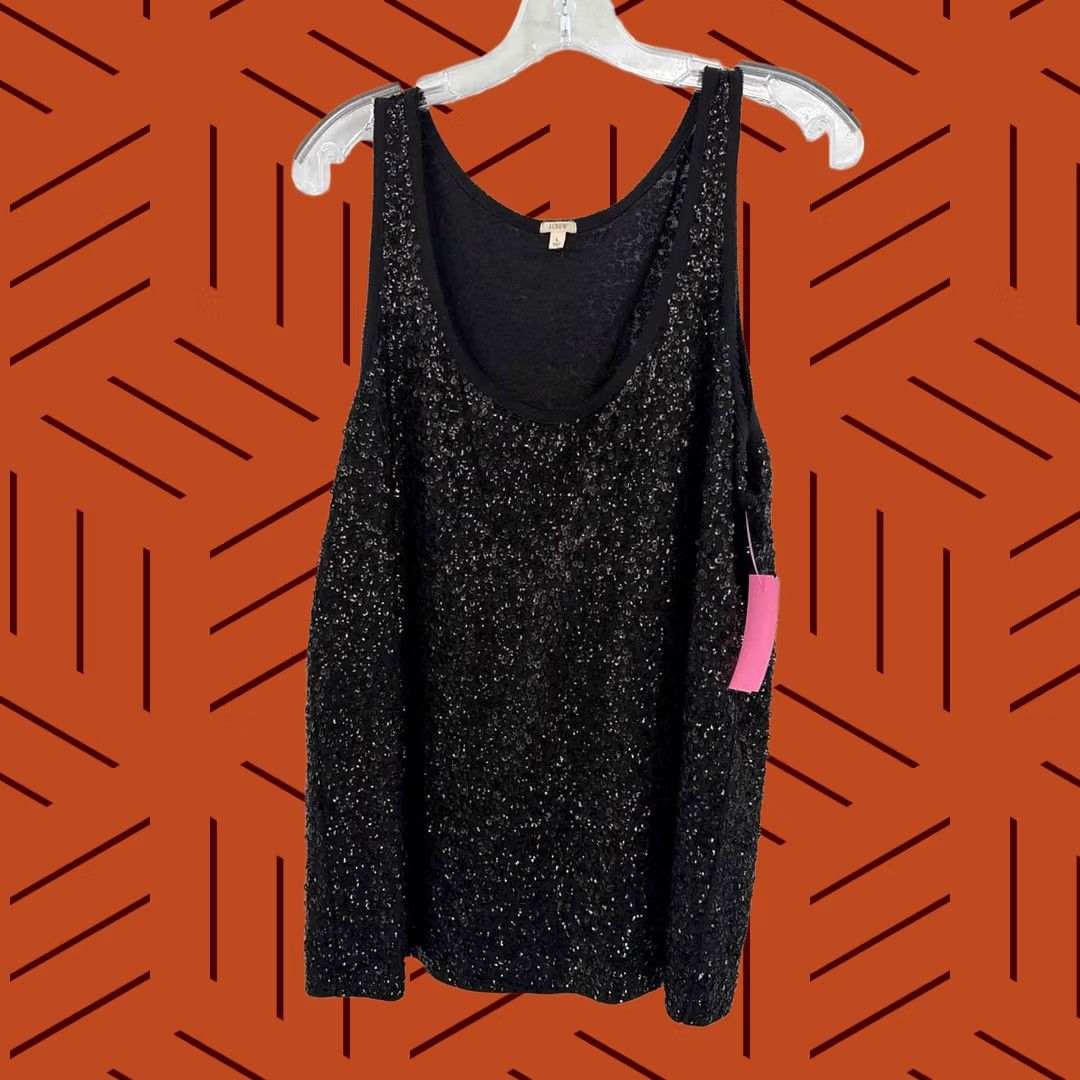 Vintage J Crew Pre-Owned Black Size Large Sequin Tank Top Size L / US 10 / IT 46 - 1 Thumbnail