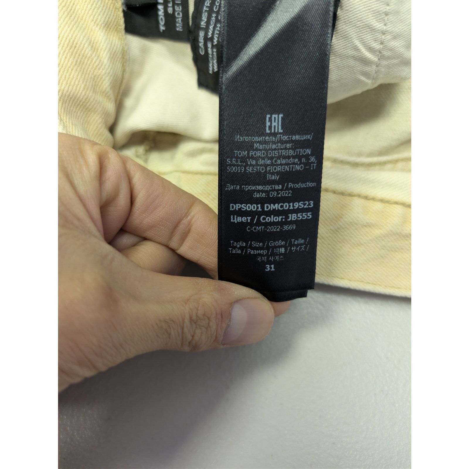 Tom Ford o1rshd1 Slim Denim Jeans in Beige Size US 31 - 18 Thumbnail