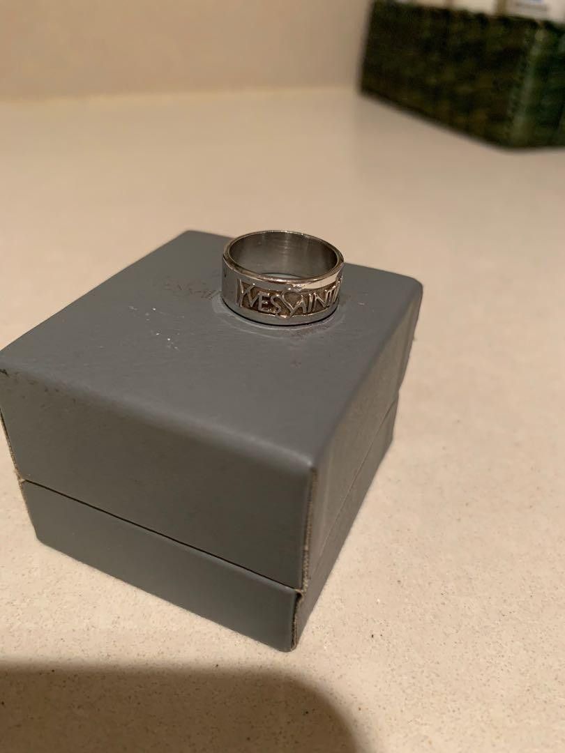 Yves Saint Laurent YSL Yves Saint Laurent logoprint ring Size ONE SIZE - 6 Thumbnail