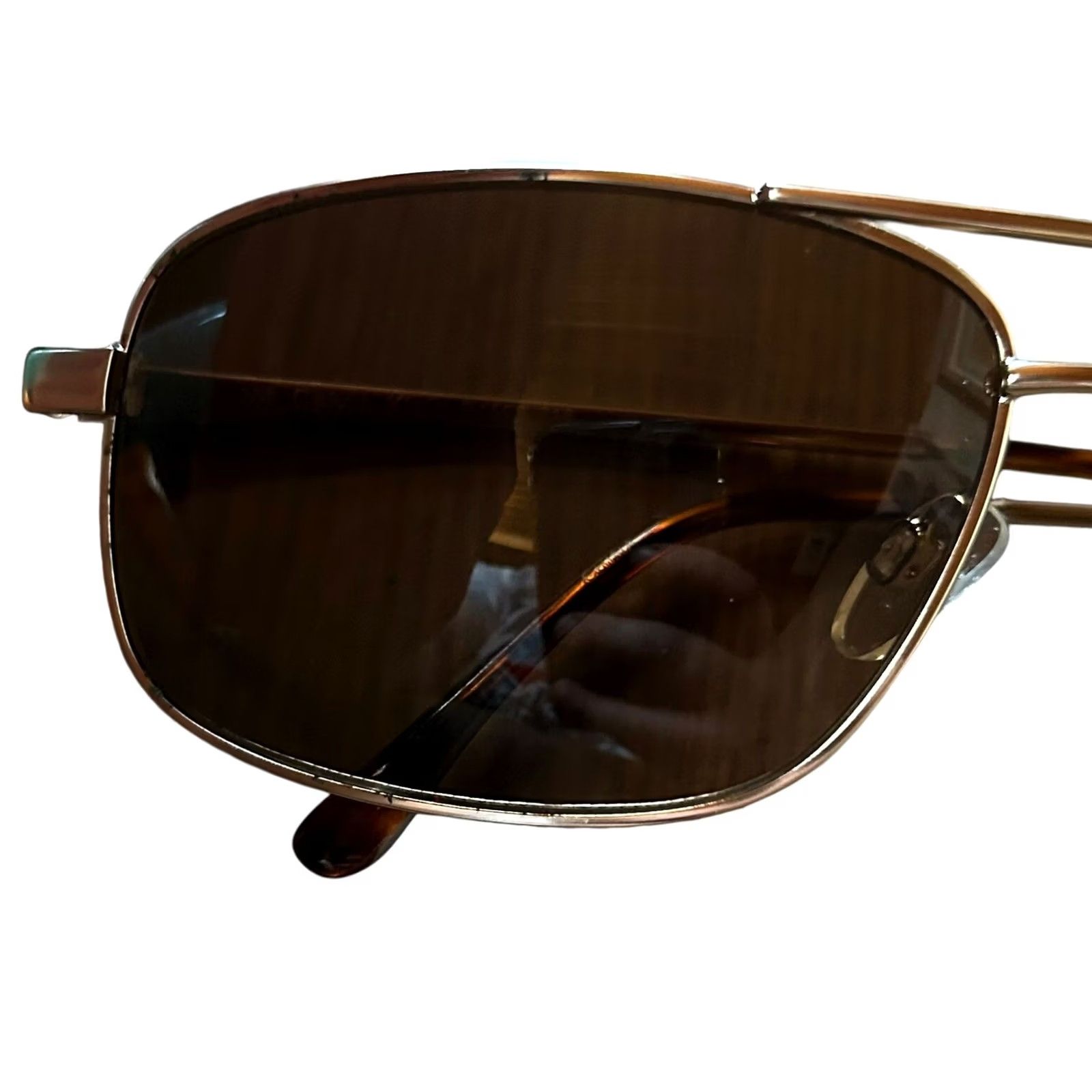 Calvin Klein Calvin Klein Sunglasses Unisex Aviator Frame Gold Full Rim R156S 718 UV400 Polarized Brown Lens Size ONE SIZE - 4 Thumbnail
