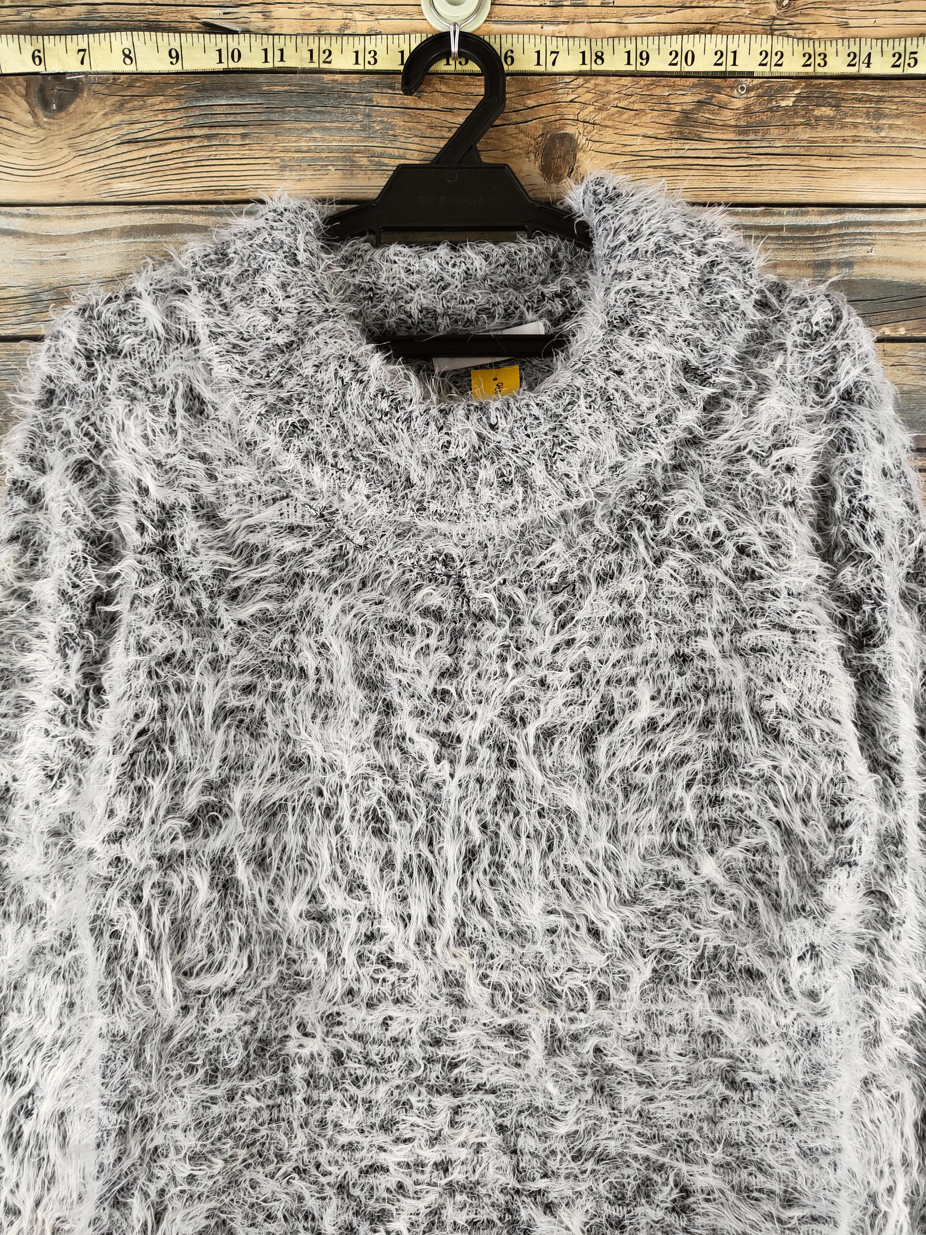 Japanese Brand DL Cecil McBee Black White Fur Mohair Knitwear #46-970 Size M / US 6-8 / IT 42-44 - 2 Thumbnail