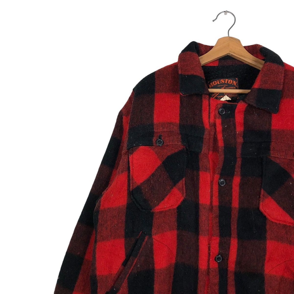 Japanese Brand 🔥VINTAGE WOOL BUTTON BOMBER JACKET HOUSTON TARTAN DESIGN Size US M / EU 48-50 / 2 - 9 Thumbnail