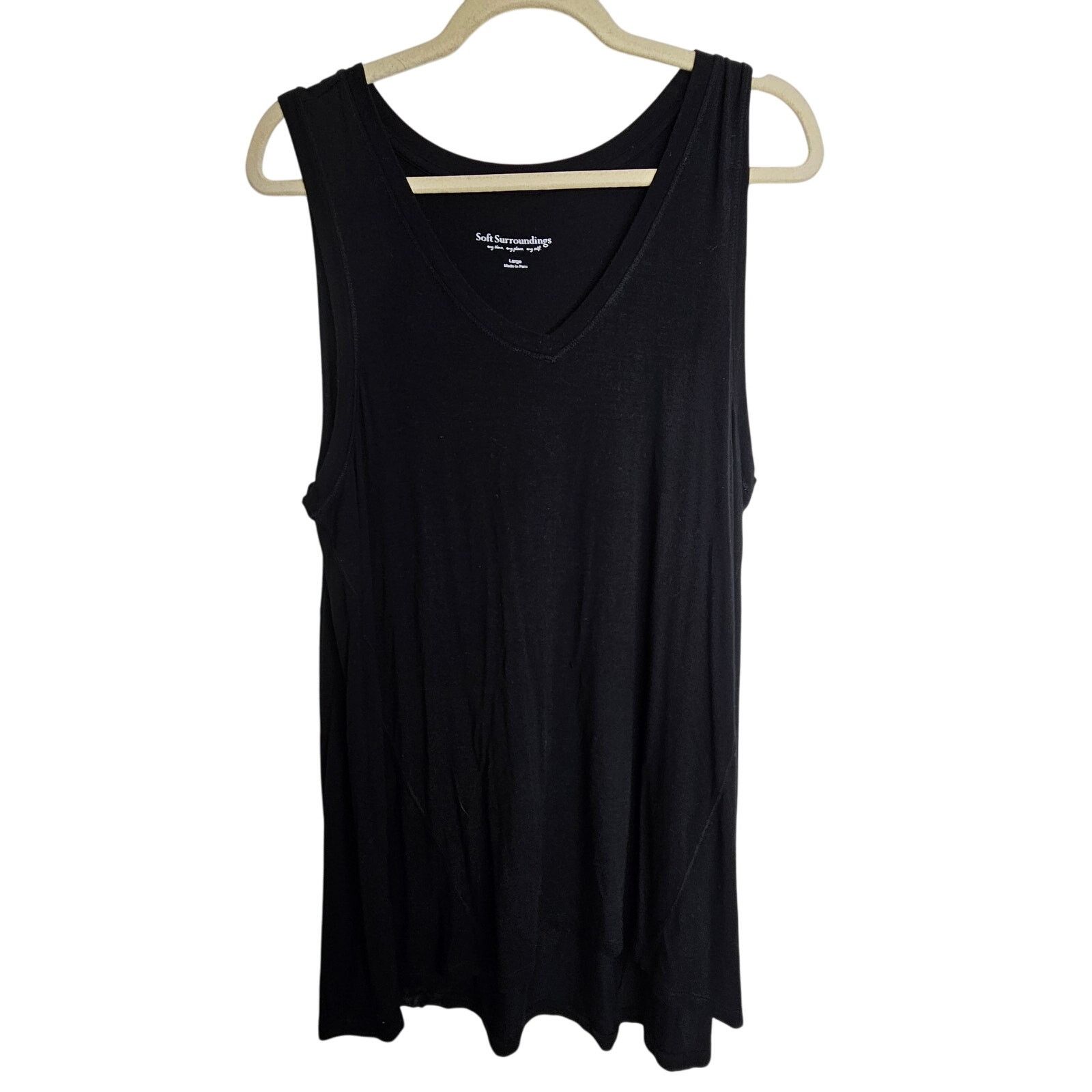 Soft Surroundings Soft Surroundings Black Tank Top Sleeveless Blouse Women L Size L / US 10 / IT 46 - 1 Thumbnail