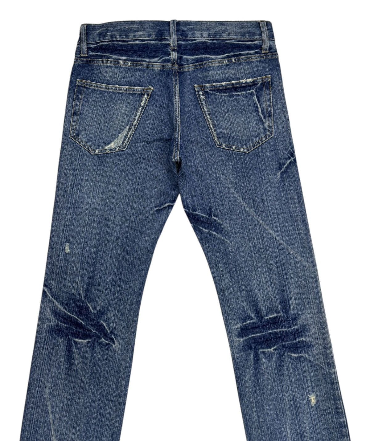 If Six Was Nine × Issey Miyake ISSEY MIYAKE CLAWMARK BLUE CUSTOM MADE DISTRESSED DENIM JEAN Size US 32 / EU 48 - 5 Thumbnail