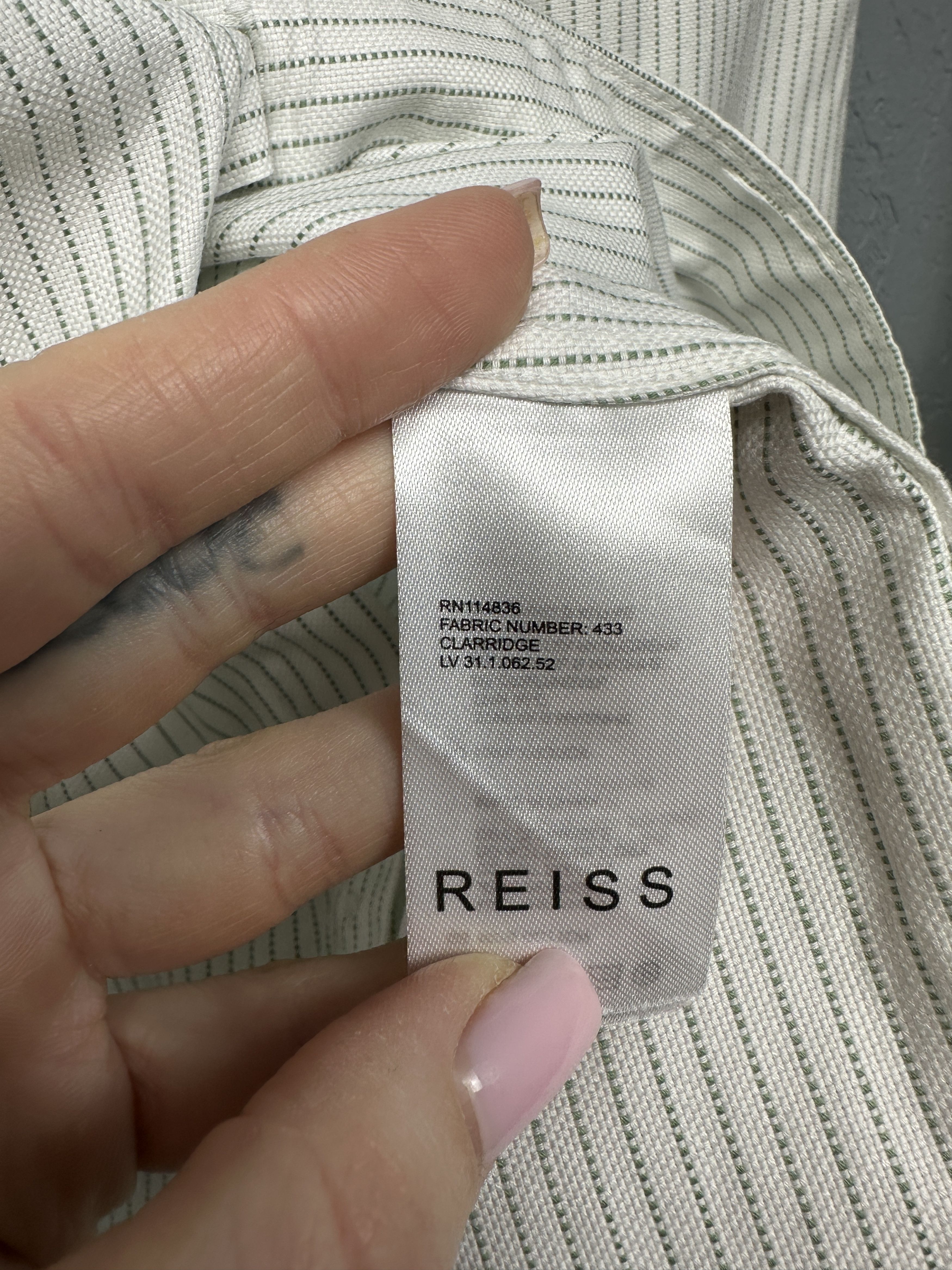 Reiss Reiss Mens Long Sleeve Striped Shirt Size US M / EU 48-50 / 2 - 5 Thumbnail